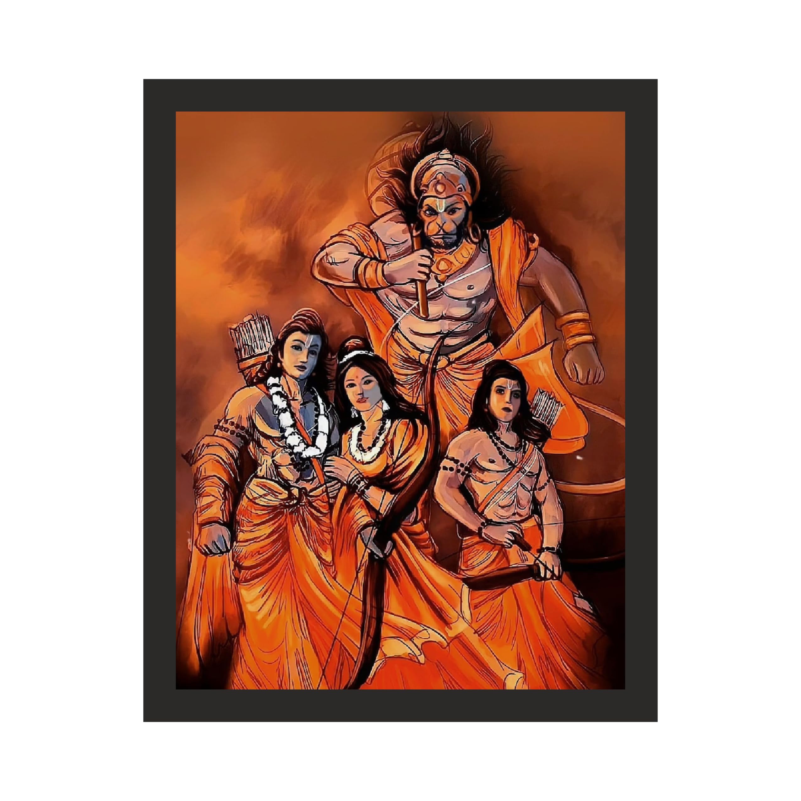 Lord Ram: The Divine Archer, 8x10 Inches