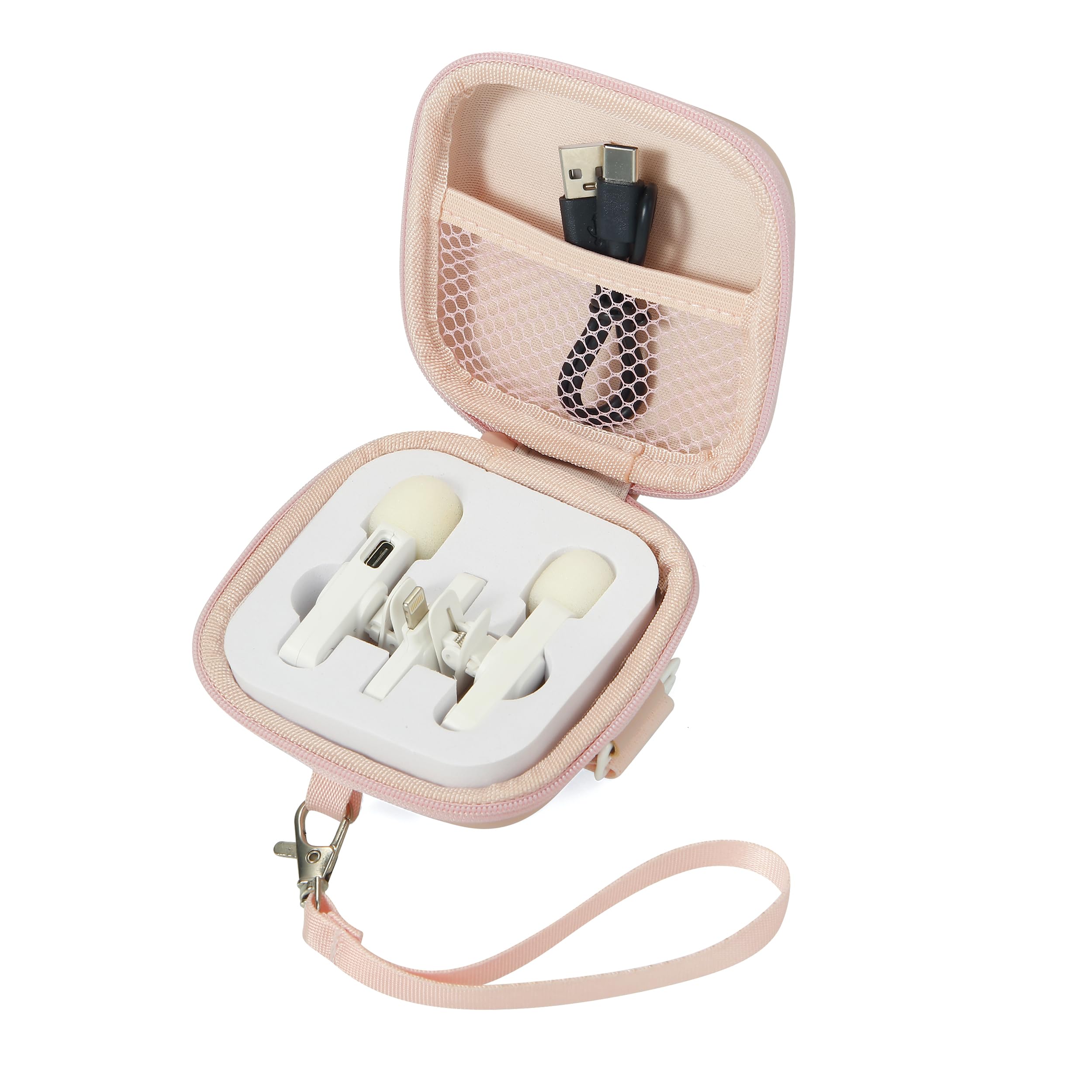 BCEPDCHR Wireless Microphone Case Lav Mic Pouch Mini Microphone Case for Wireless Lavalier Microphones Lavalier Mic Lapel Mics Plug-Play Clip on Mini Microphone (Pink) - Image 2