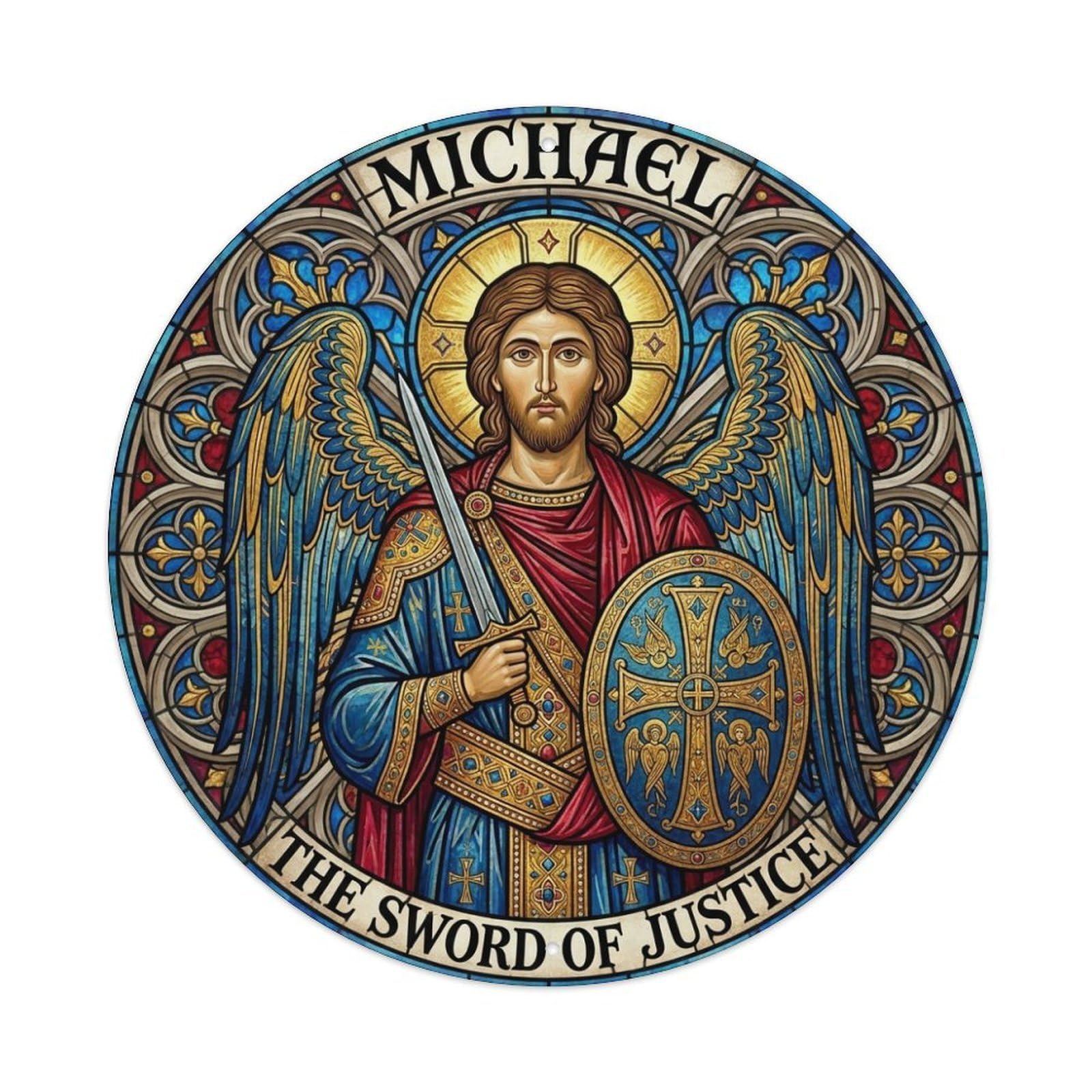 Guardian St Michael Archangel The Sword of Justice Metal Tin Sign