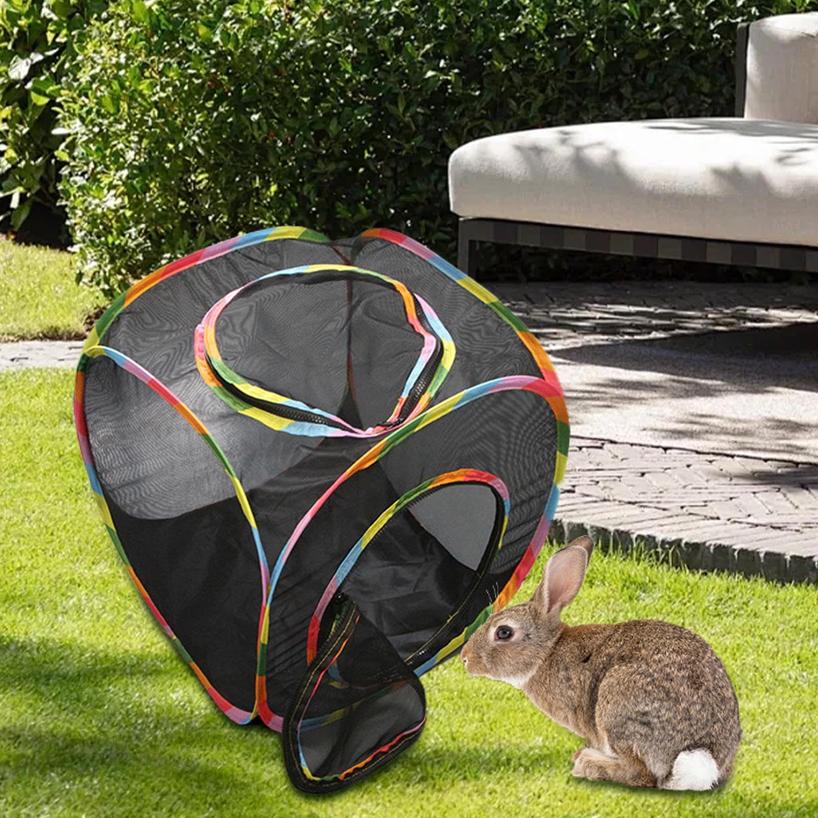 Cube de Jeu pour Chat, Tente Cube pour Tunnel – Parc pour Animaux – Maison ventilée pour Balcon, terrasse, Appartement