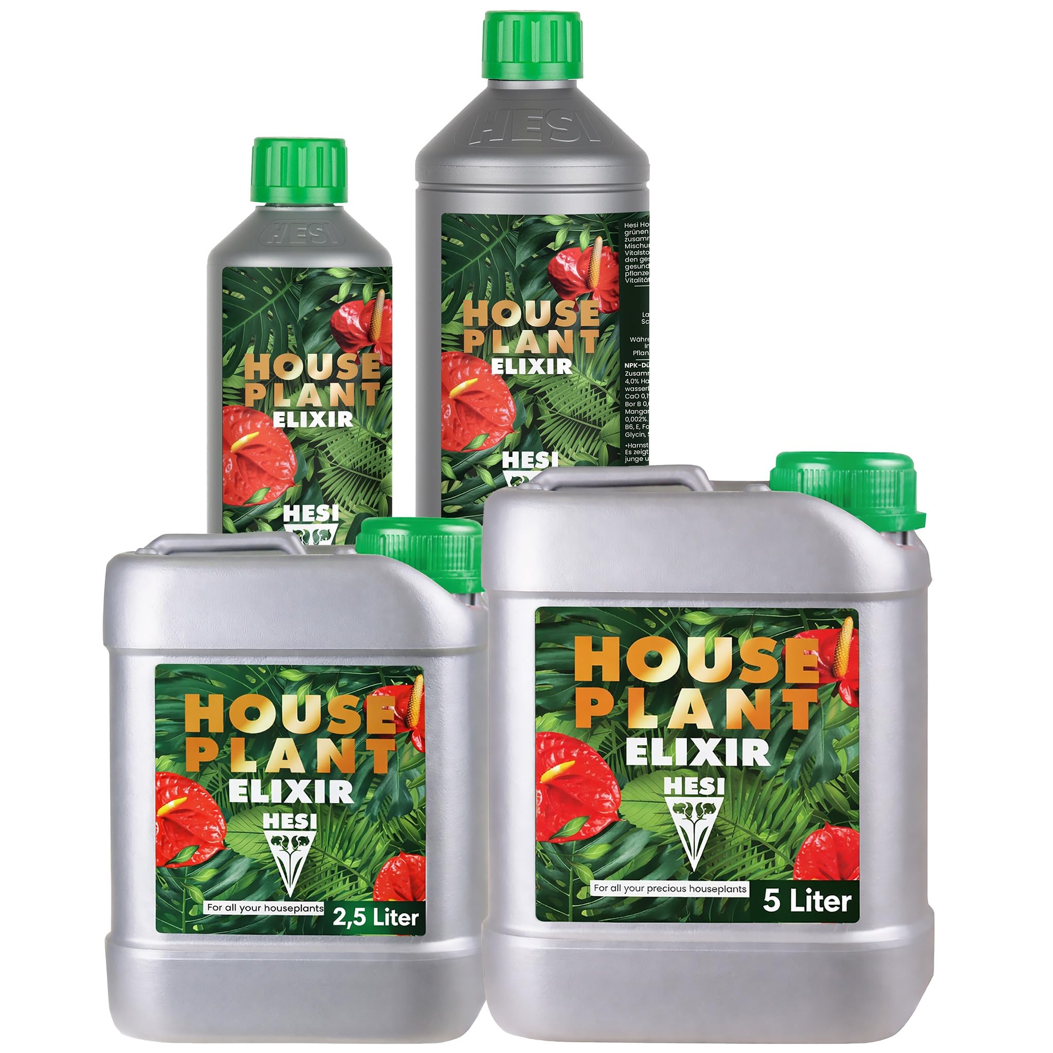 HESI House Plant Elixir 5 Liter + HESI Auslasshahn | Zimmerpflanzen-Grow-Dünger Flüssigdünger Pflanzenpracht