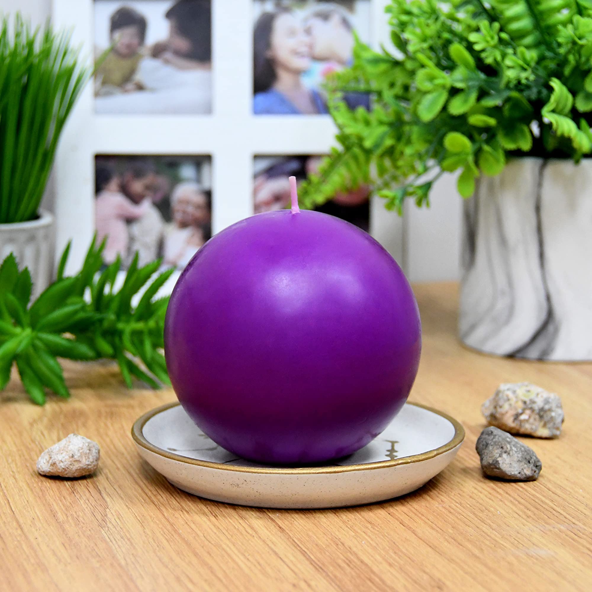 Set Of 4 Unscented Ball Candles - Multicolor Paraffin Wax, 3.25" Tall - Decorative Wax Melt Or Candle Set