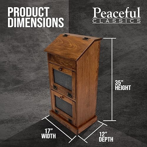 Miniatura 6 de Peaceful Classics Caja de madera de almacenamiento de papas contenedores de almacenamiento de pan de madera contenedor decorativo de papas y