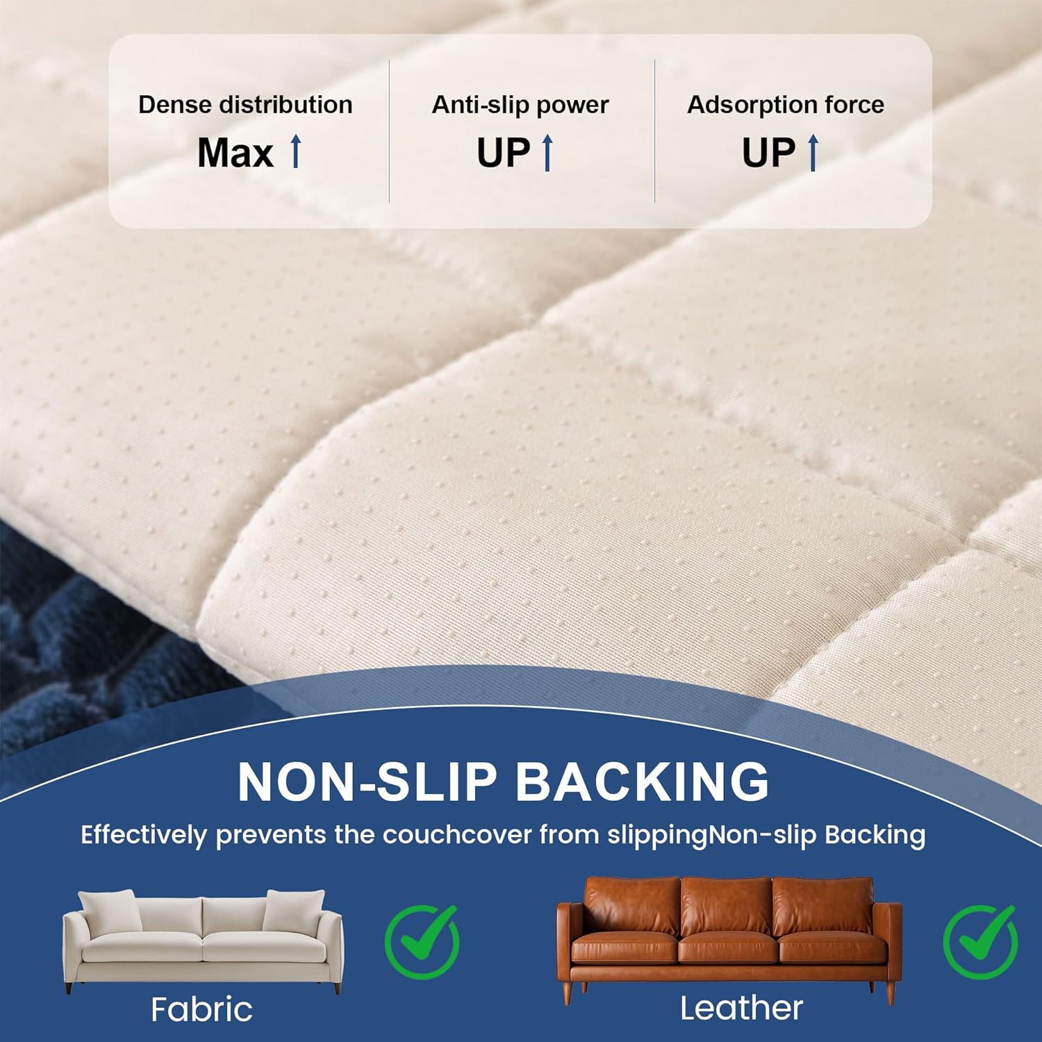 OTOB Couch Cover for Dogs Washable All Seasons Non Slip Fuzzy Pet Couch Covers Sofa Slipcovers Cushion Mat, Plush Soft Cozy Furniture Protector Kids Pet Friendly (Blue, 23.6" x 47.2")