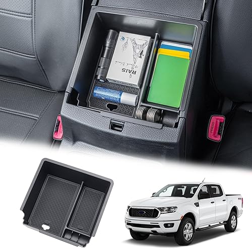 PIMCAR Compatible con Ford Ranger 2019 2020 2021 2022 2023 Organizador de Consola Central Material de Plástico ABS Bandeja de Inserción de Caja de