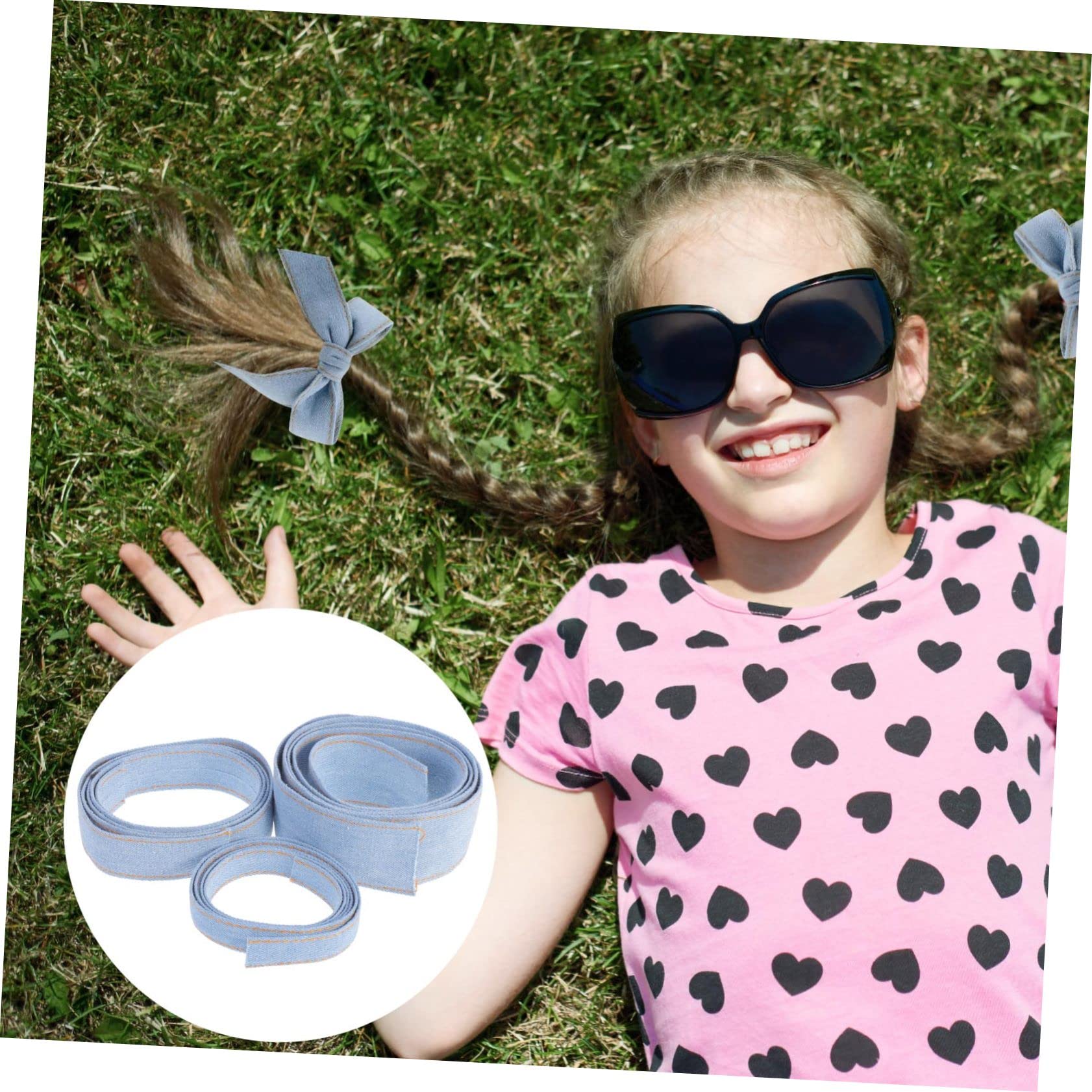 Pandahall 10.9 Größe Stich Denim Band Denim Band Stoff 1,57 Zoll breite Denim Stoff Streifen für Basteln Haarbänder Kleidung Jeans Bogen und Nähen Dekorationen