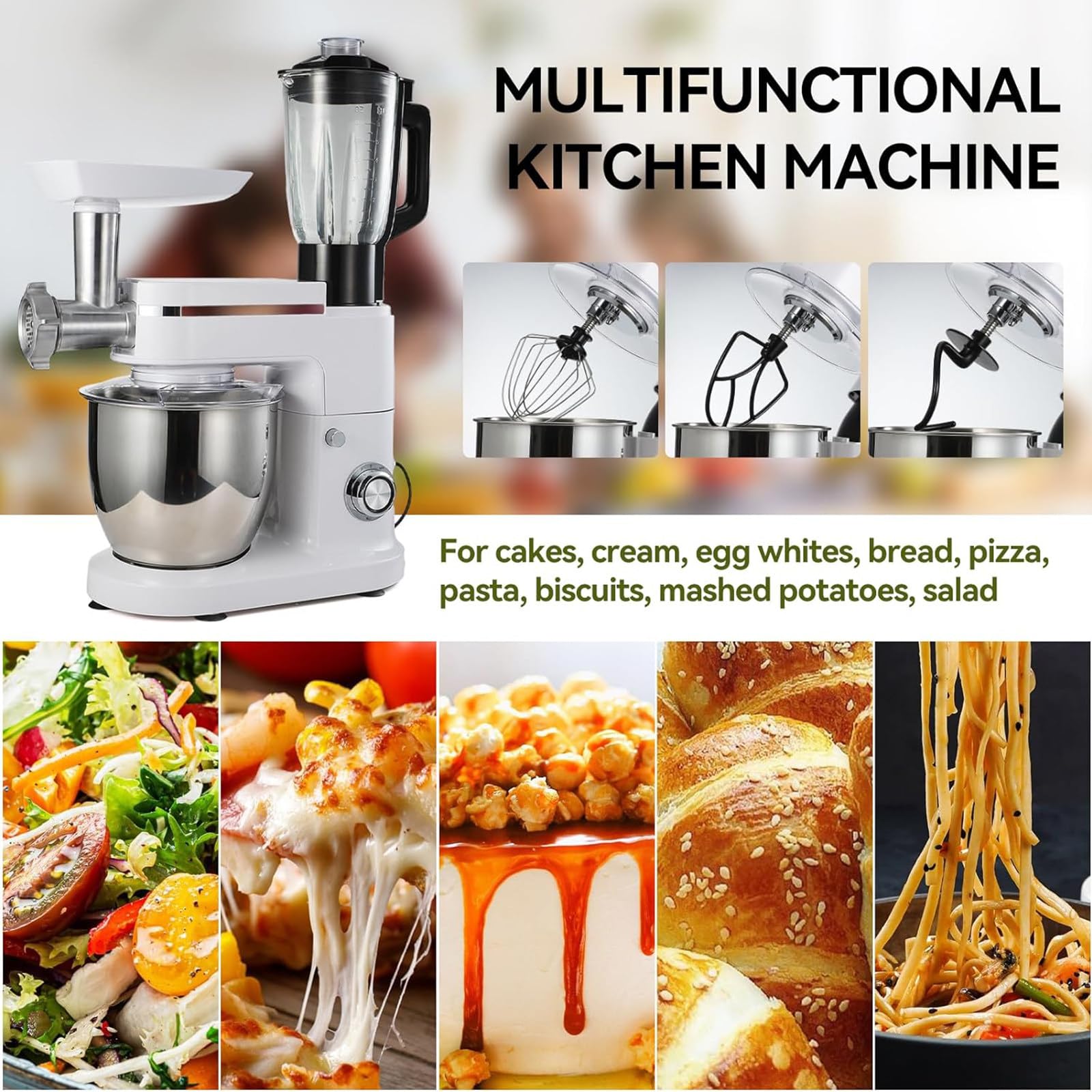 Juicing Blending Cooking Machine - Blender with Meat Mincing and Juice Extraction for Pate, Drinks, Meet, Vegetables