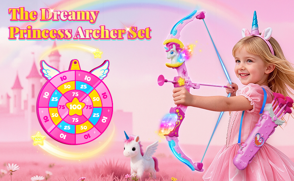 Amazon.com: Unicorn Bow Arrow Toy for Girls Ages 3-12, 6 Magic