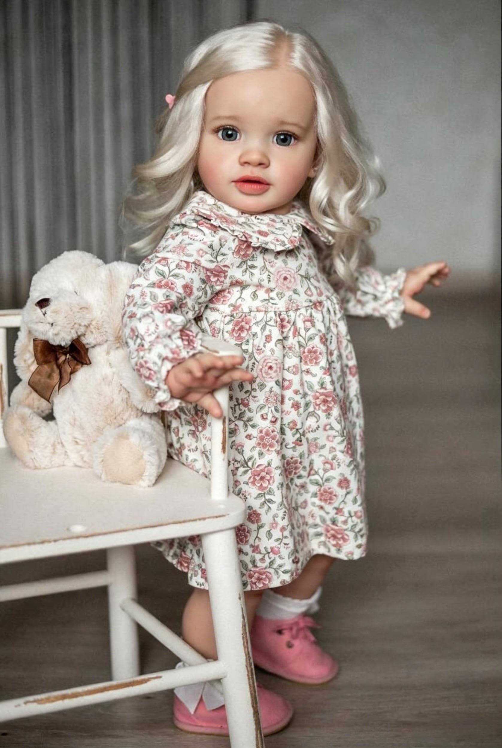 RXDOLL Realistyczna lalka Reborn Baby Doll Girl Pippa, ręcznie wykonana miękka tkanina winylowa, obciążona realistyczna lalka niemowlęca, prawdziwe życie Reborn Baby Dolls zabawka dla dzieci i