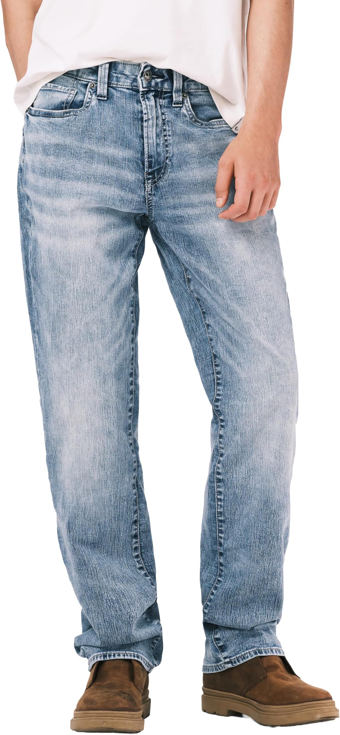 Buffalo David Bitton Mens Relaxed Straight Leg Driven Jean with Stretch Fabric