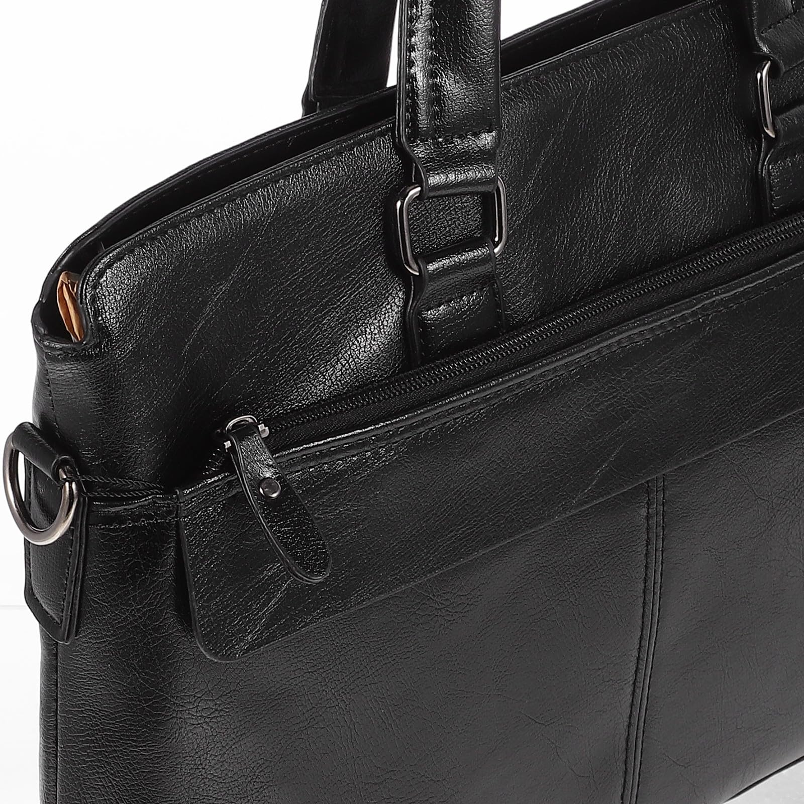 Alipis Aktentasche Schwarze Umhängetasche Herren Business Handtasche Pu Leder mit Doppeltem Griff und Durchdachtem Innenraum für Outdoor und Bürogebrauch