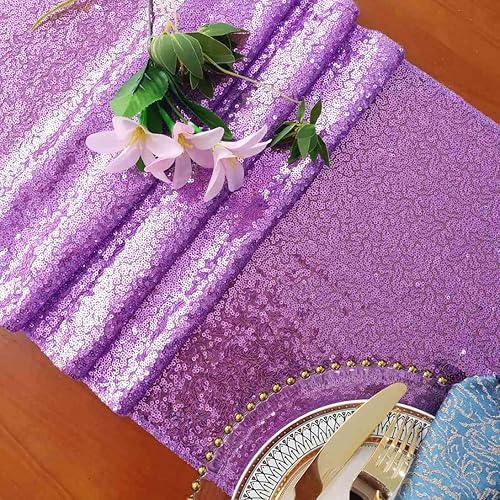 Camino de mesa con lentejuelas de 12 x 108 pulgadas.