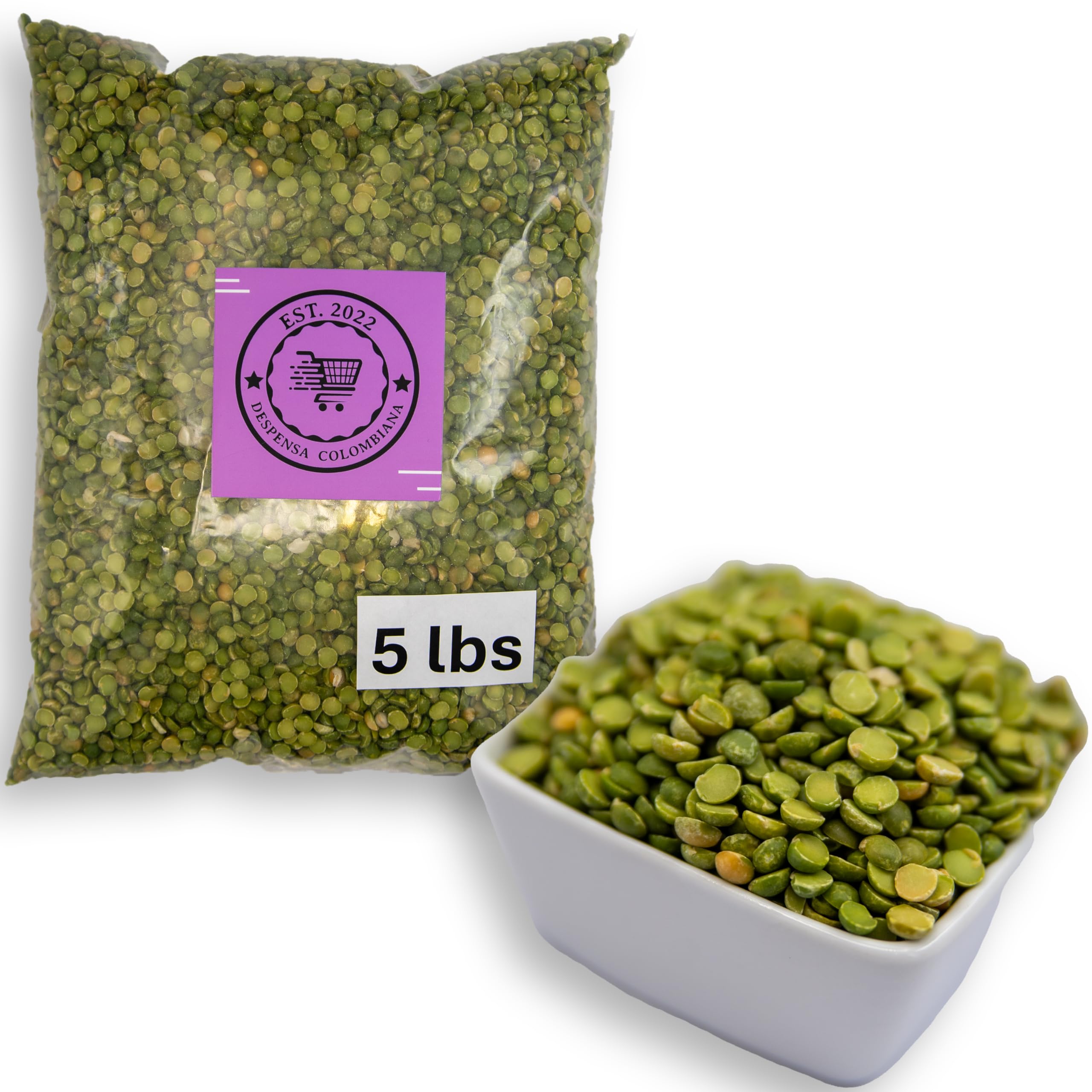 Green Split Peas Dry Bulk - 5 lbs - Split Peas Dry Bulk Grown in USA