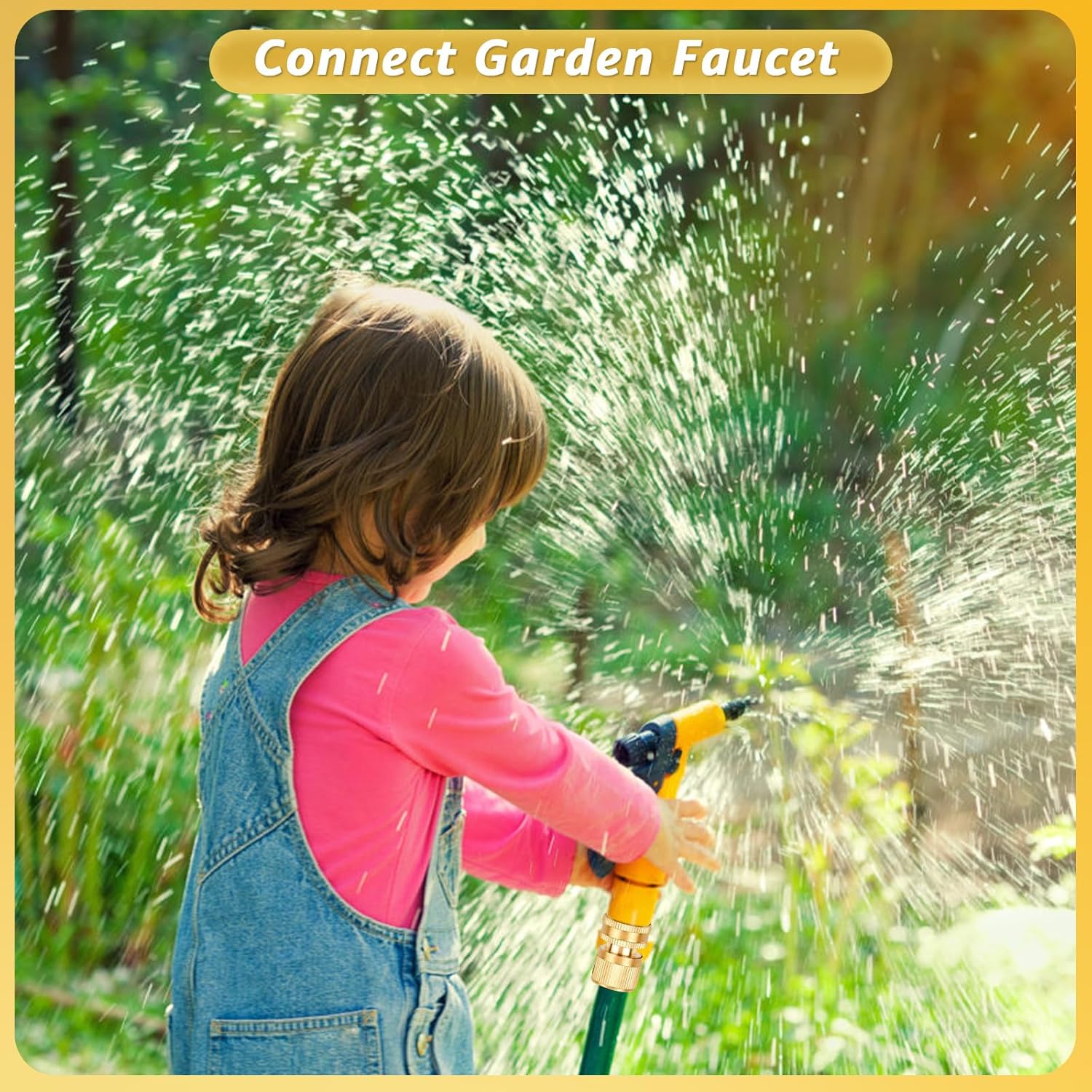 8 Pack Garden Hose Quick Connector, Solid Brass 3/4 Inch Thread Fitting No-Leak Water Hose Female and Male