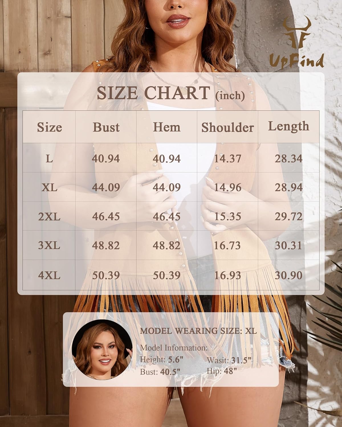 Plus Size Fringe Vest for Women L-4XL 60s 70s Hippie Vest Faux Suede Sleeveless Tassel Jacket Western Cowgirl Outfits - Image 5