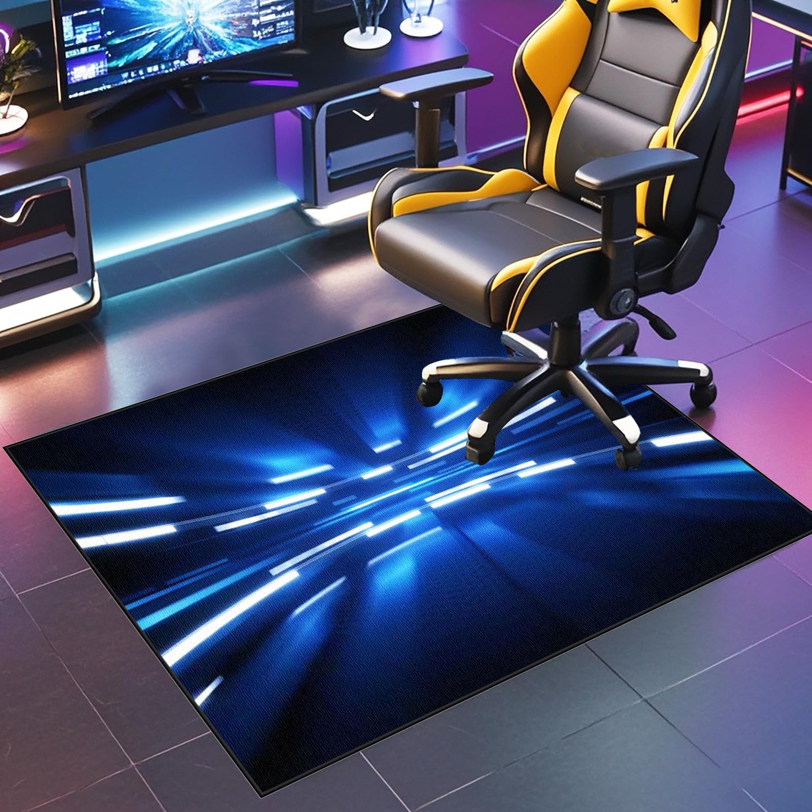 JaevKwzy Office Gaming Chair Mat Office Chair Mat for Carpets Thick Floor Mats for Low/Medium Pile Carpets Desks Mats Large 90 x 140 cm Hardwood Floor Protector Mat Floor Protector for Rolling Chair