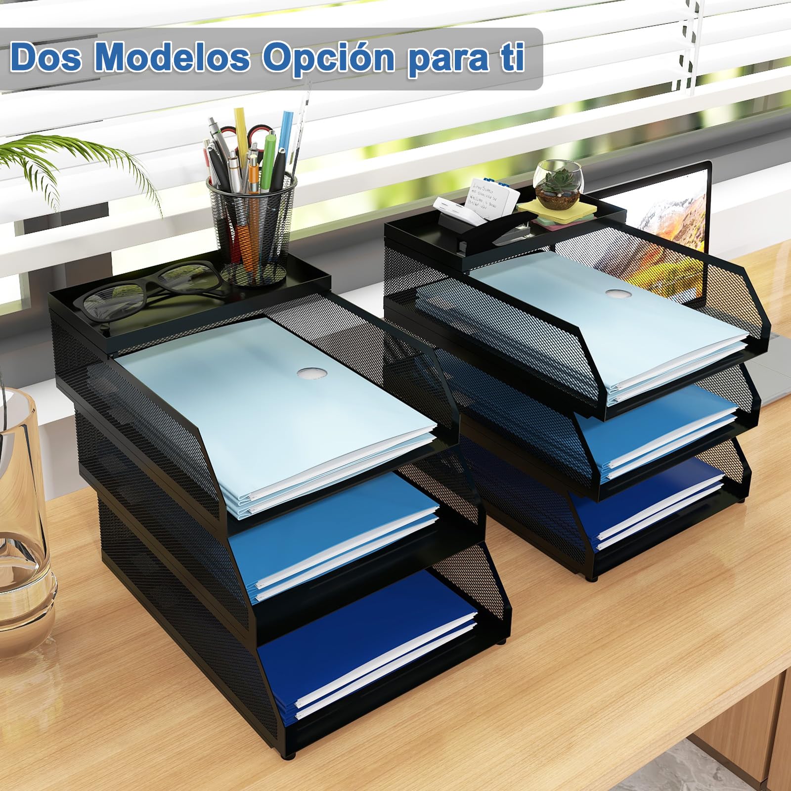 PUNCIA Bandeja para Cartas A4 Archivador de Documentos 3 Bandejas Metal Escritorio Organizador de Archivos Bandeja de Papel Almacenamiento para Oficina Sala de Trabajo Escuela Oficina Negro