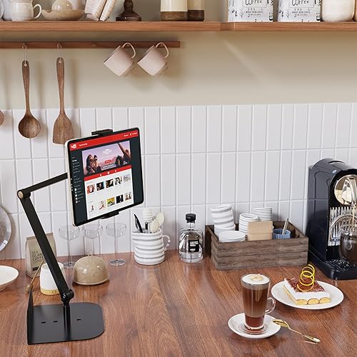 Miniatura 2 de Soporte para teléfono y tablet para cama, sofá y escritorio, base de doble peso, soporte elástico con brazo ajustable, compatible con iPad Mini Air