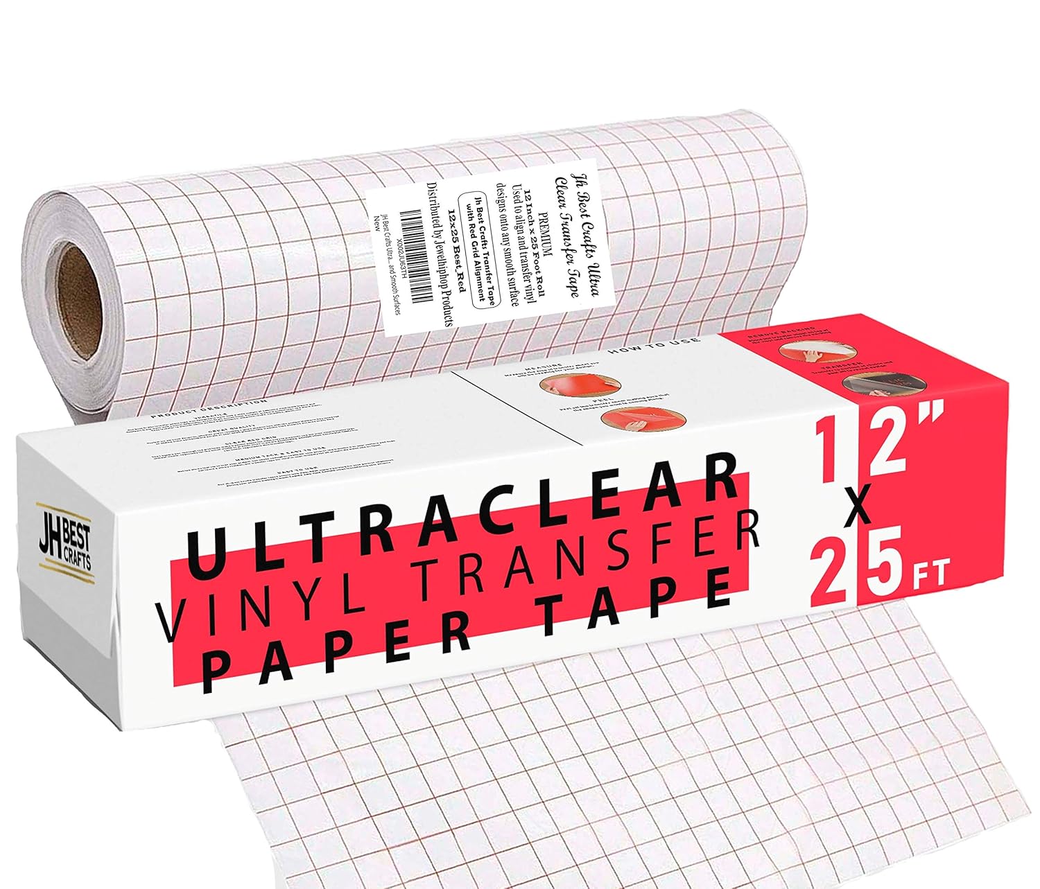 JH Best Crafts Ultra Clear Vinyl Transfer Paper Tape 12" X