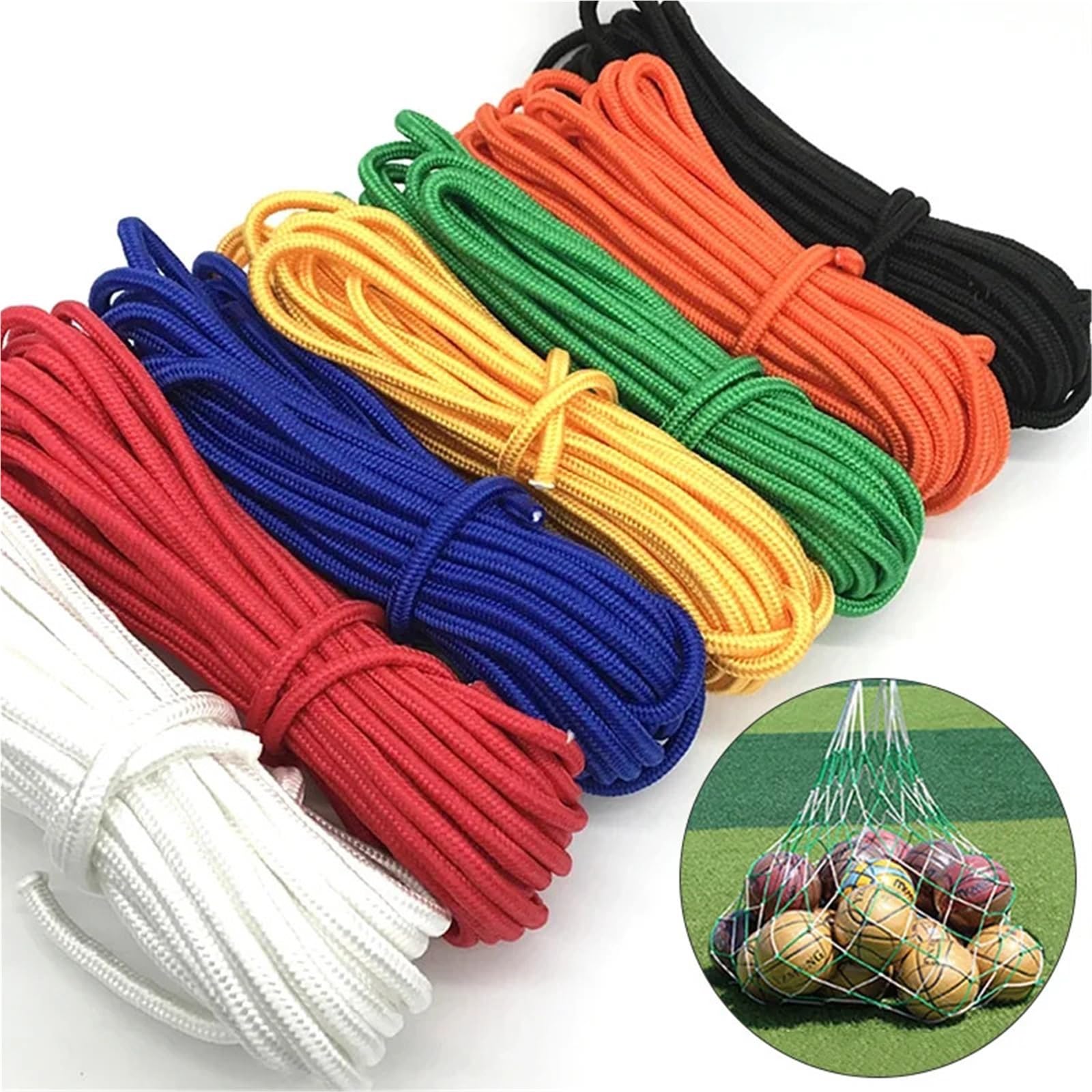 Corde en nylon tressé et polypropylène robuste pour escalade, bateau, yacht, voile, corde à linge, corde à linge, décoration (10 couleurs) (H, 8 mm) - 20 m