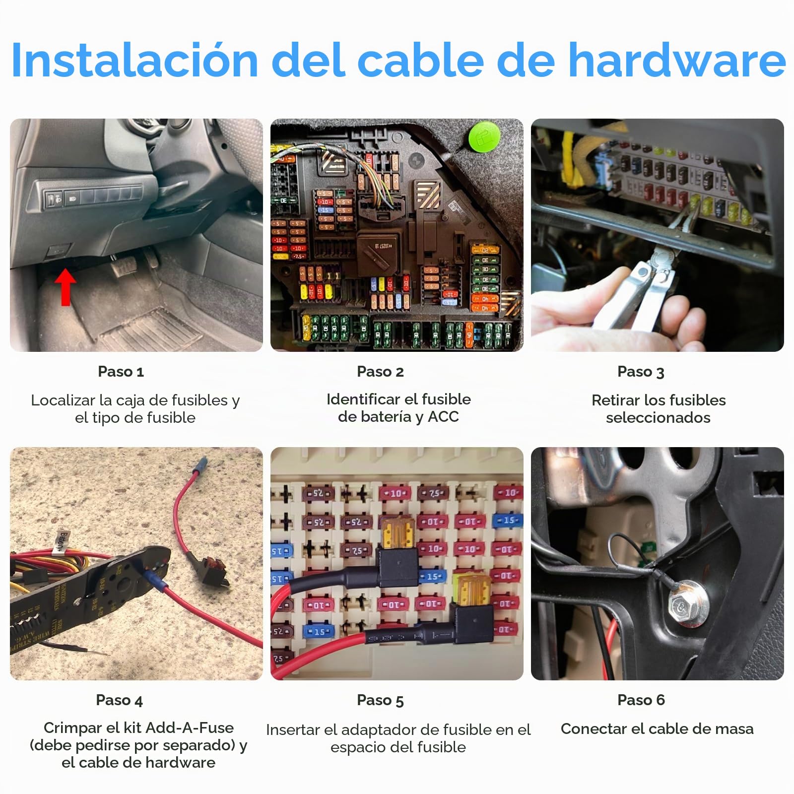 Cable de conexión Directa VIOFO Type-C HK6 Acc para la Serie A329S / A119M Pro, Compatible con el Modo de estacionamiento híbrido, visualización automática del Voltaje y bajo Consumo de energía