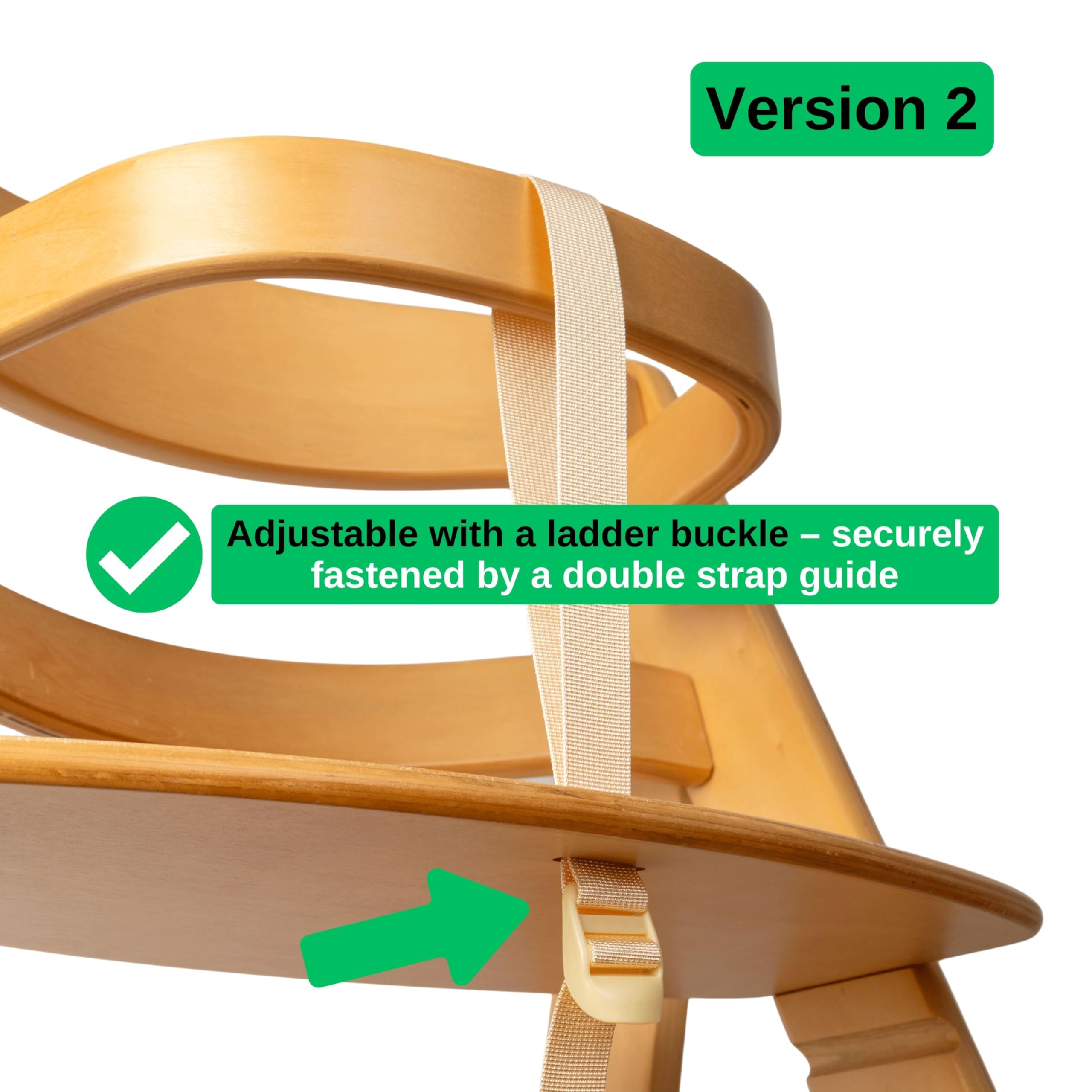Set cintura inguinale con protezione cintura per seggiolone, confezione da 3, in beige, due cinture compatibili con Hauck Alpha Beta, Stokke Tripp Trapp, roba, Kinderkraft, ecc.
