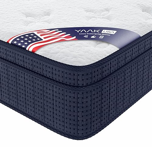 Miniatura 2 de Colchón tamaño King de 12 pulgadas, colchón híbrido firme medio, alivio del dolor de espalda, espuma viscoelástica sin fibra de vidrio, aislamiento