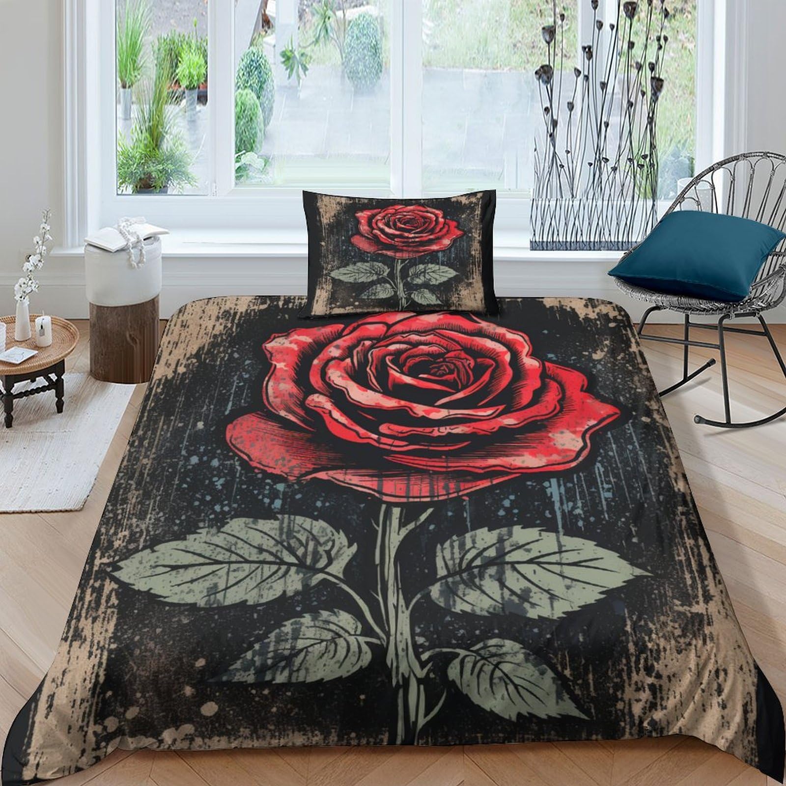 Housse de couette fermeture éclair rose rouge pour un lit impeccable