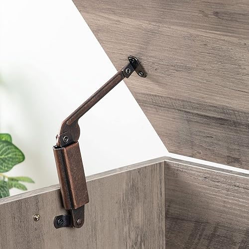 Miniatura 8 de HOOBRO Baúl de almacenamiento, baúl de almacenamiento con cajón, banco de almacenamiento de madera, banco de entrada resistente soporta 220 libras,