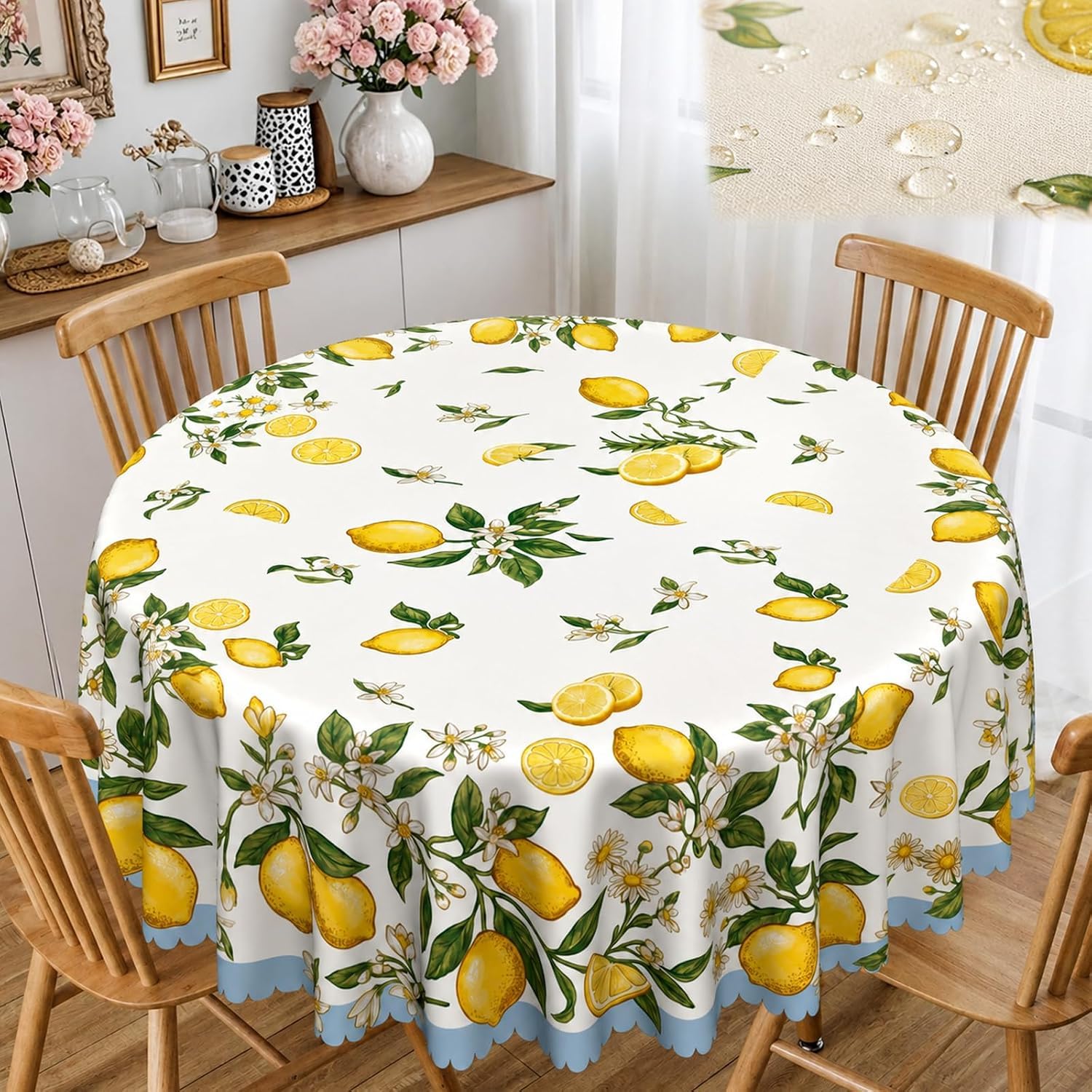 Tischdecke Rund 140, Tischdecke Outdoor Wetterfest, Wachstuchtischdecke
