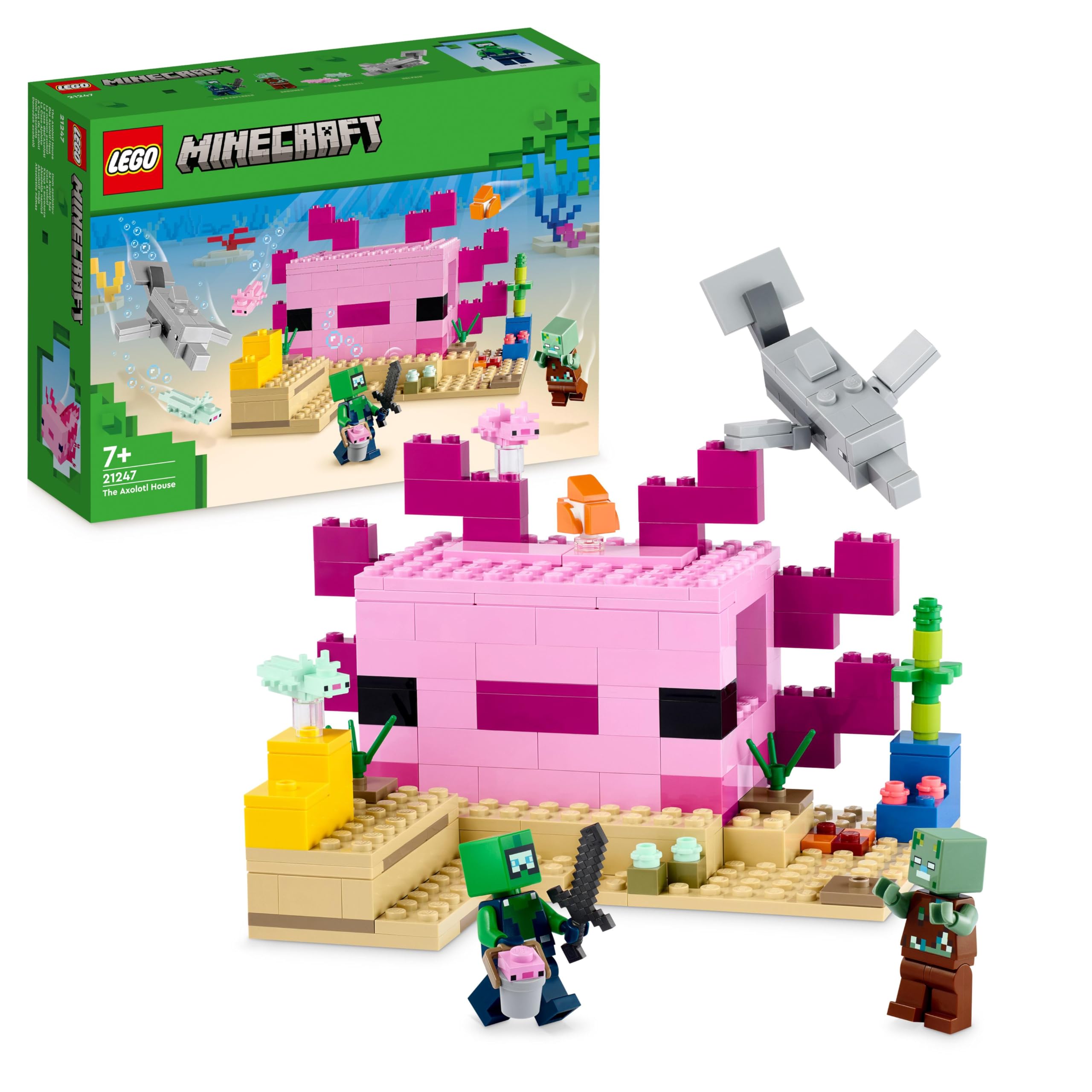 LEGO Set Minecraft 21247 A Casa de Axolotl 242 peças | Amazon.com.br