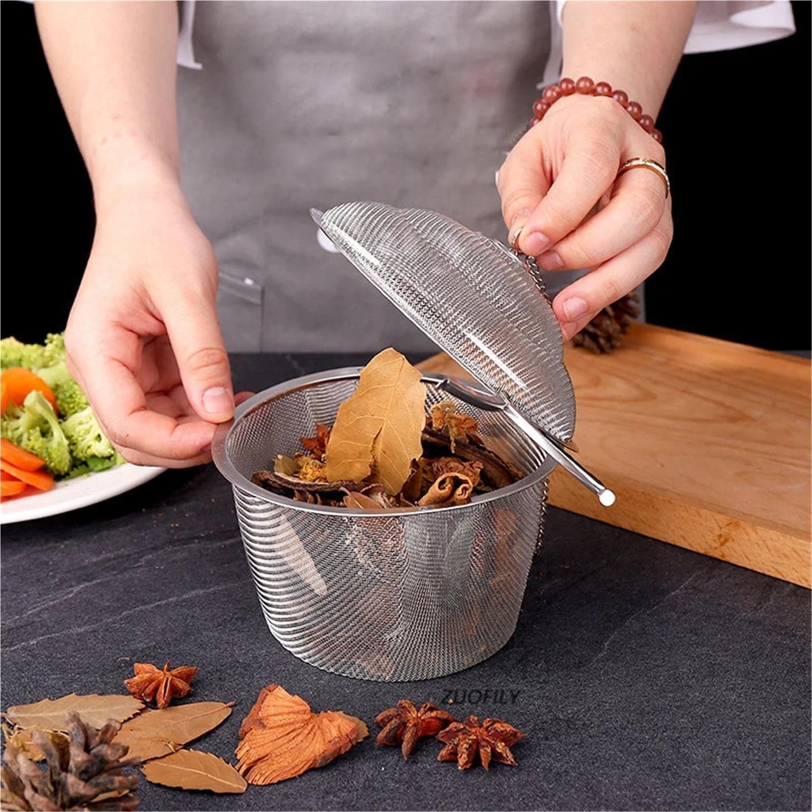 Infusore Per Tisane Bustina con filtro a sfera catena