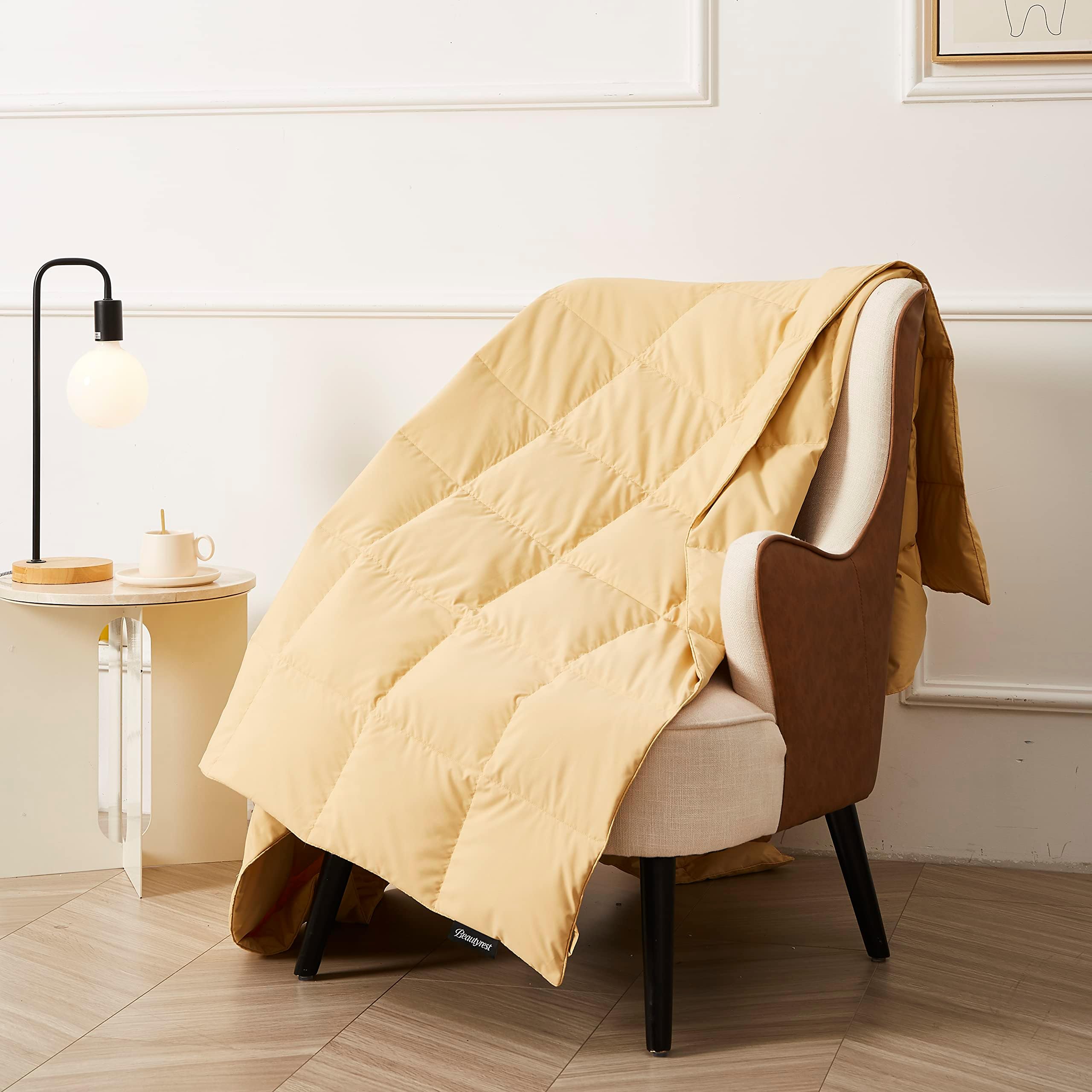 Packable Down Throw Blanket for Couch,Bed Comforter, Sofa Blanket Throw with Pouch | 650 Fill Power Soft Fuzzy Down Throw for Indoor and Outdoor, 60X70''