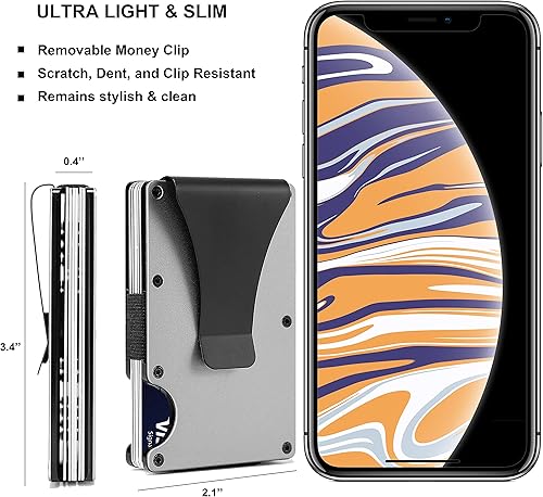 Miniatura 3 de Regalo para mi hijo  Cartera de metal grabada minimalista para hombre de mamá madre  Tarjetero de aluminio delgado con clip para dinero  Navidad,