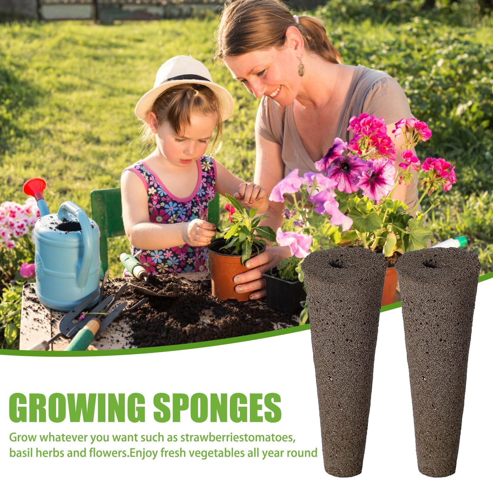 TSKDKIT 30 Esponjas De Repuesto para Cultivo, Esponjas De Crecimiento para Sistema De Cultivo De Plantas, Esponjas De Turba Orgánicas De Repuesto para Jardín Hidropónico Interior