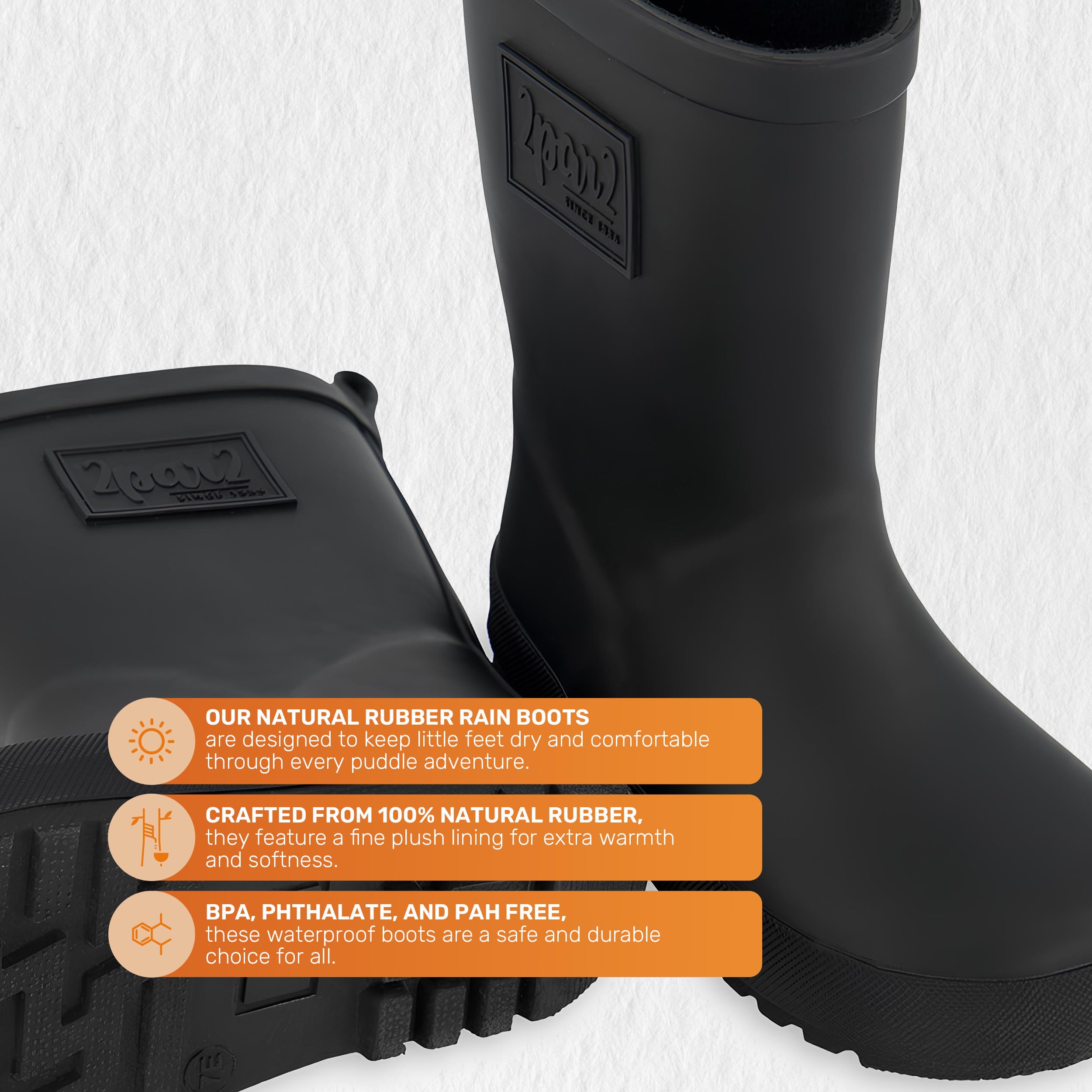 Deux par Deux Kids Unisex Girl Boy Rain Boots - 5