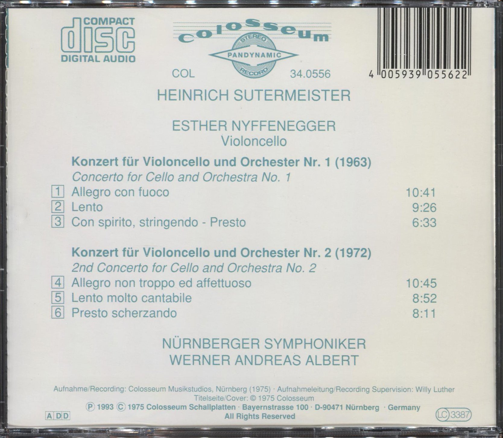 Sutermeister:Cellokonzerte 1+2