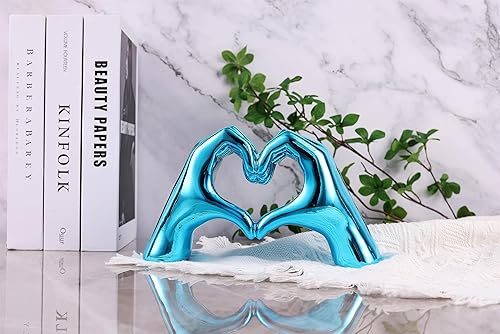 Miniatura 8 de Estatua de dedo de amor galvanizada, escultura en forma de corazón, decoración de arte moderno, decoración creativa para bodas y mesa del hogar en