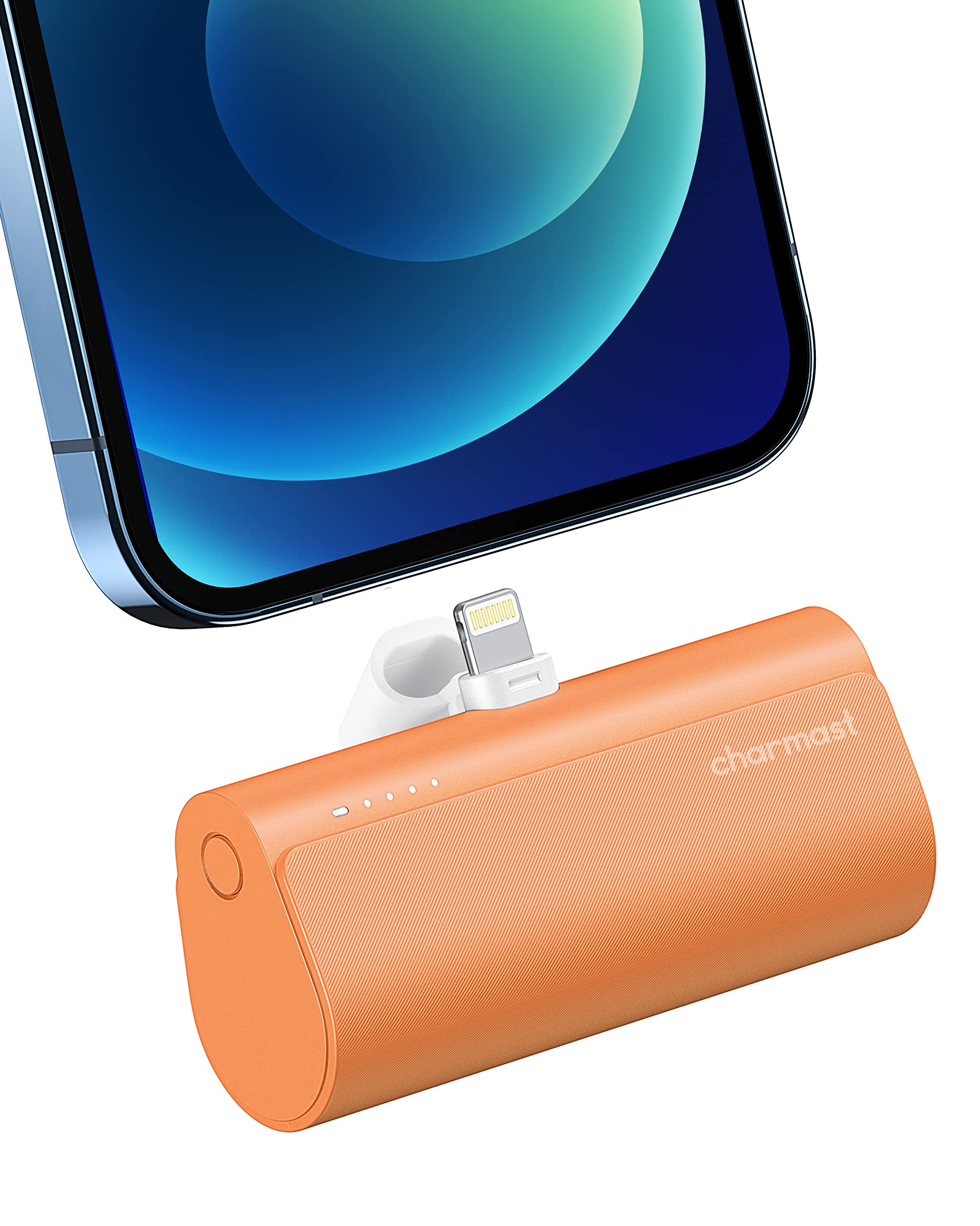 Charmast Small Portable Charger 5000mAh, Ultra-Compact 20W PD Fast Charging Power Bank Mini Battery Pack Compatible with iPhone 14 Pro Max/13 Pro Max/12 Pro Max/11/XR/X/8/7/6,More(Orange)