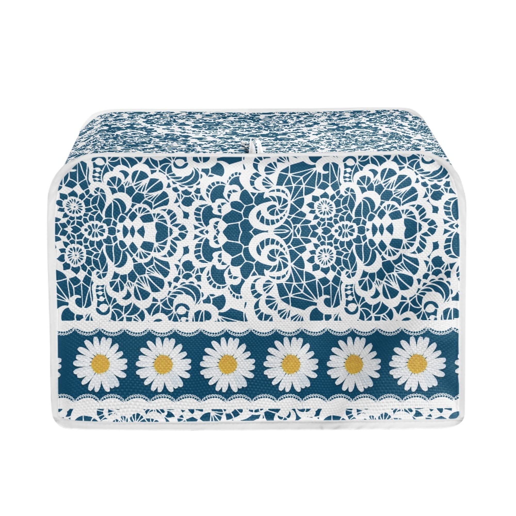 TOADDMOS Daisy Lace Floral Print Toaster Cover 2 Slice,Small Appliance Cover for Kitchen,Keep from Dust and Fingerprint — image 1