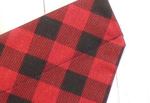 Miniatura 2 de Bandana para perro, babero de Navidad para perro, deslizarse sobre el cuello S, M, L, XL, XXL, cuadros de búfalo rojo y negro