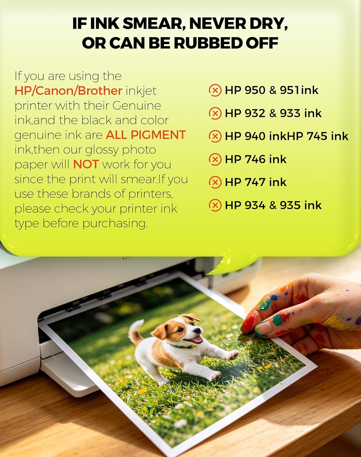 Uinkit 200 sheets Bright White Single Sided Glossy Photo Paper 8.5x11 Letter Size 180gsm 48lb Instant Dry Dye Inkjet Paper, Smudge Resistant Professional Printing Papers for Home/Office Trial Use