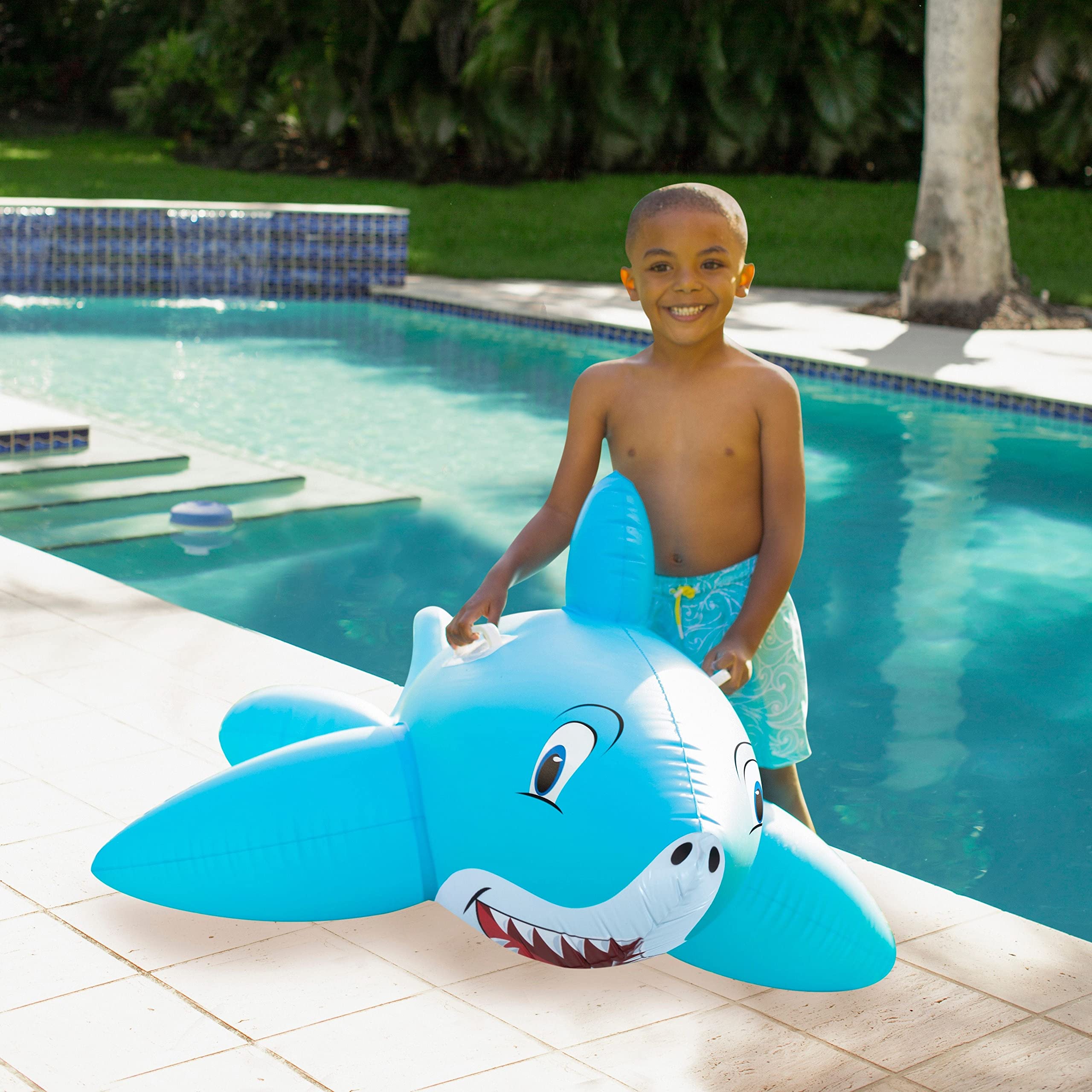 Amazon.com: PoolCandy Shark Ride-On Pool Float – Giant 6FT