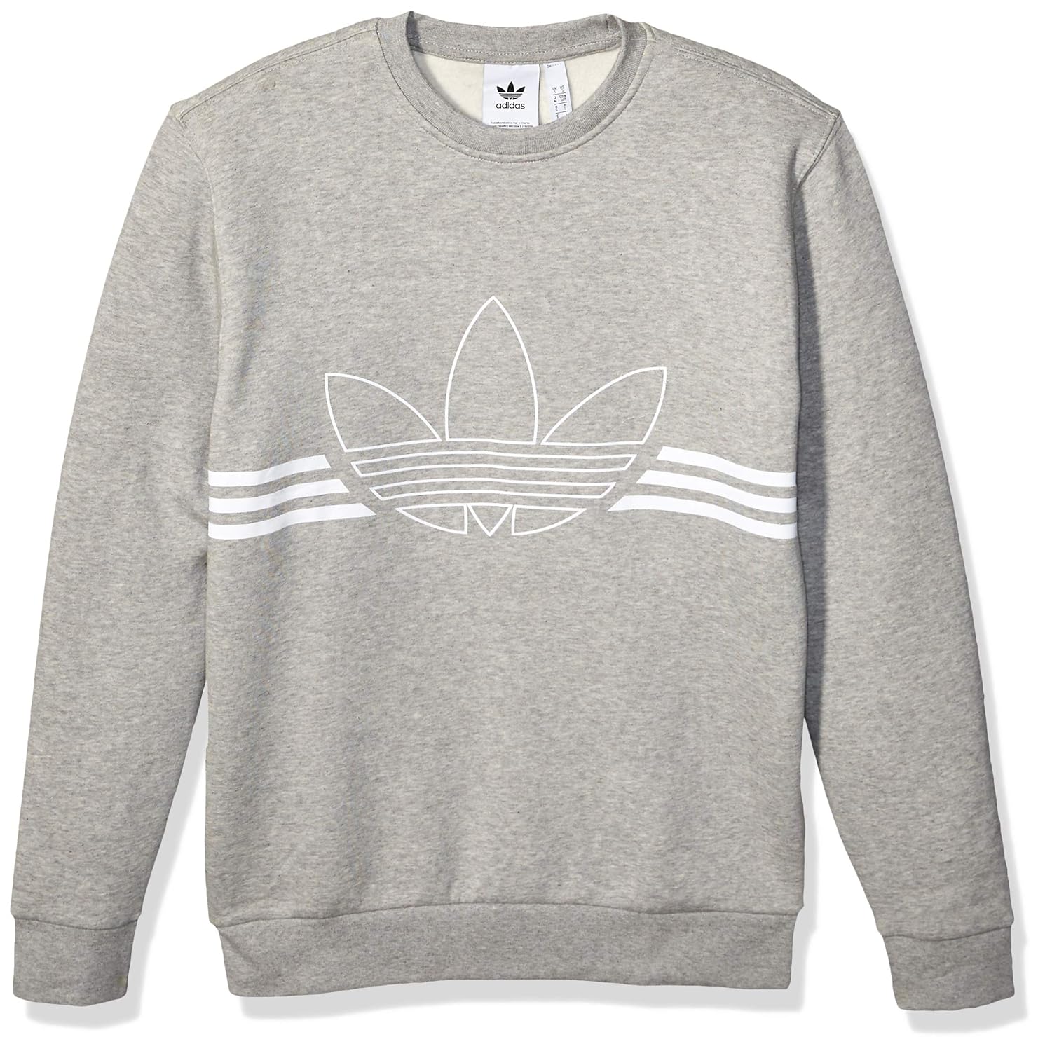Adidas originals men's outline fleece crewneck sweatshirt Clearance