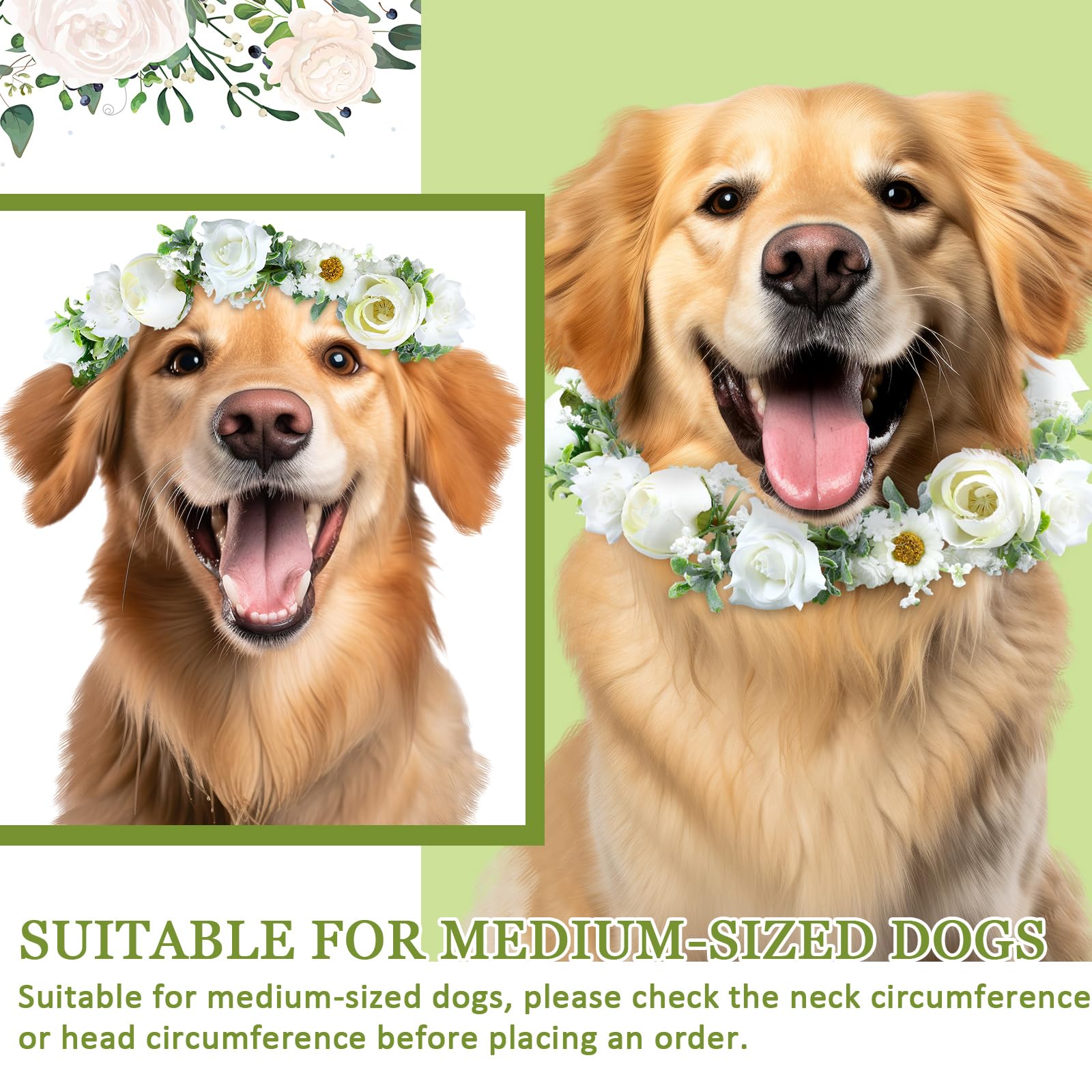 REBABA Correa Y Arnés De Flores Para Perro Bonito Arnés De Flores Para