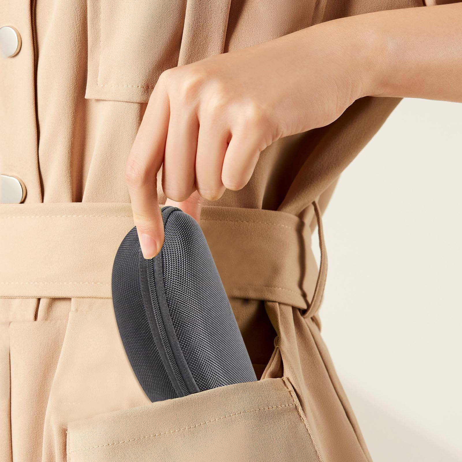 Generico Astuccio Occhiali - Rigida in EVA per Occhiali da Sole - Gancio per Cintura con Rivestimento in Feltro, Portaocchiali Impermeabile e Unisex per Ciclismo Campeggio Viaggio