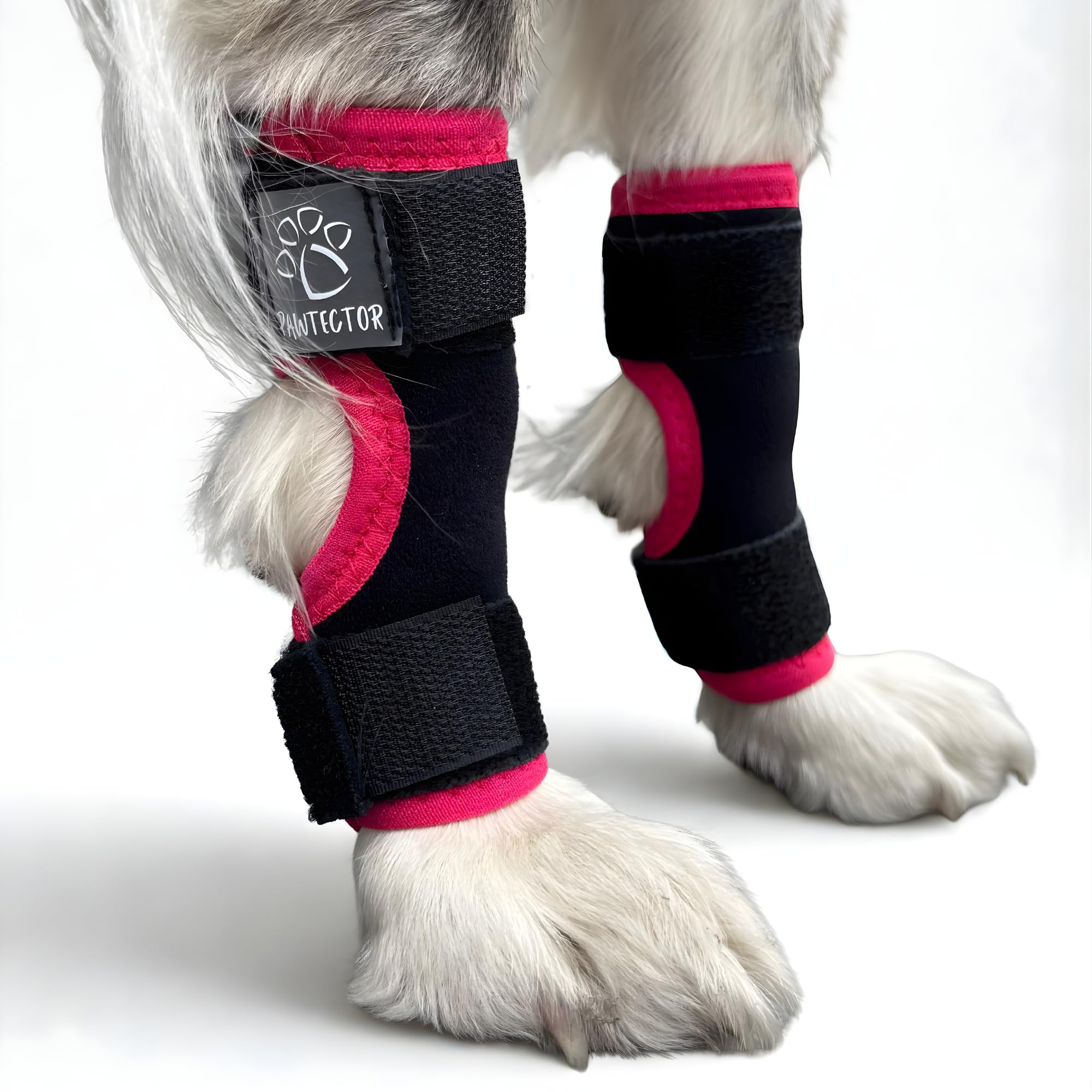 PAWTECTOR Dog Leg Brace - CarpiFlex Sport Wraps with Storage Pouch, Pink - XS