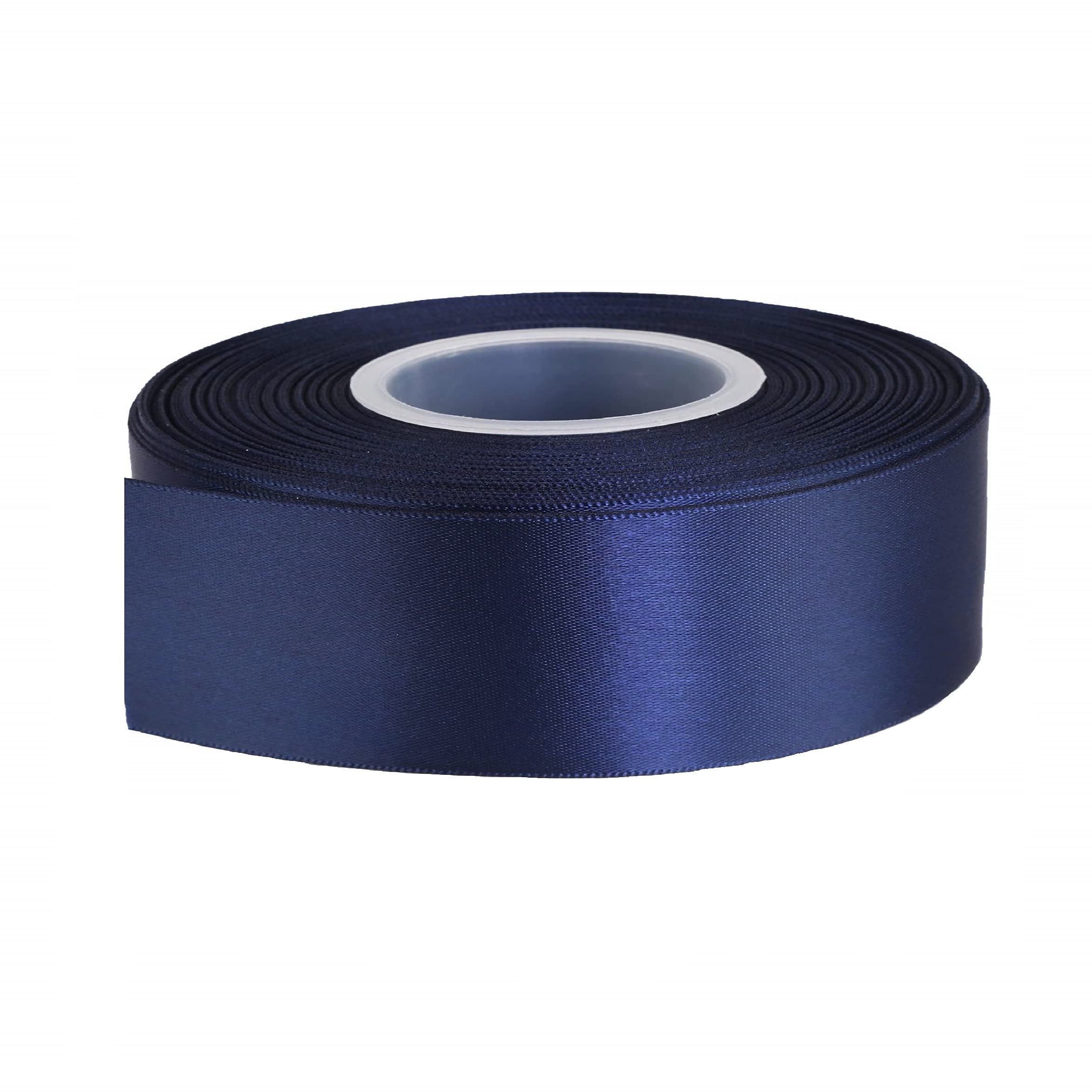 22 Meters Satin Ribbon 20mm Gift Wrap Ribbon, Ribbons for Gift Wrapping, Christmas Ribbon, Gift Wrapping Ribbon for Crafting, Wedding Party Decor (Navy Blue)