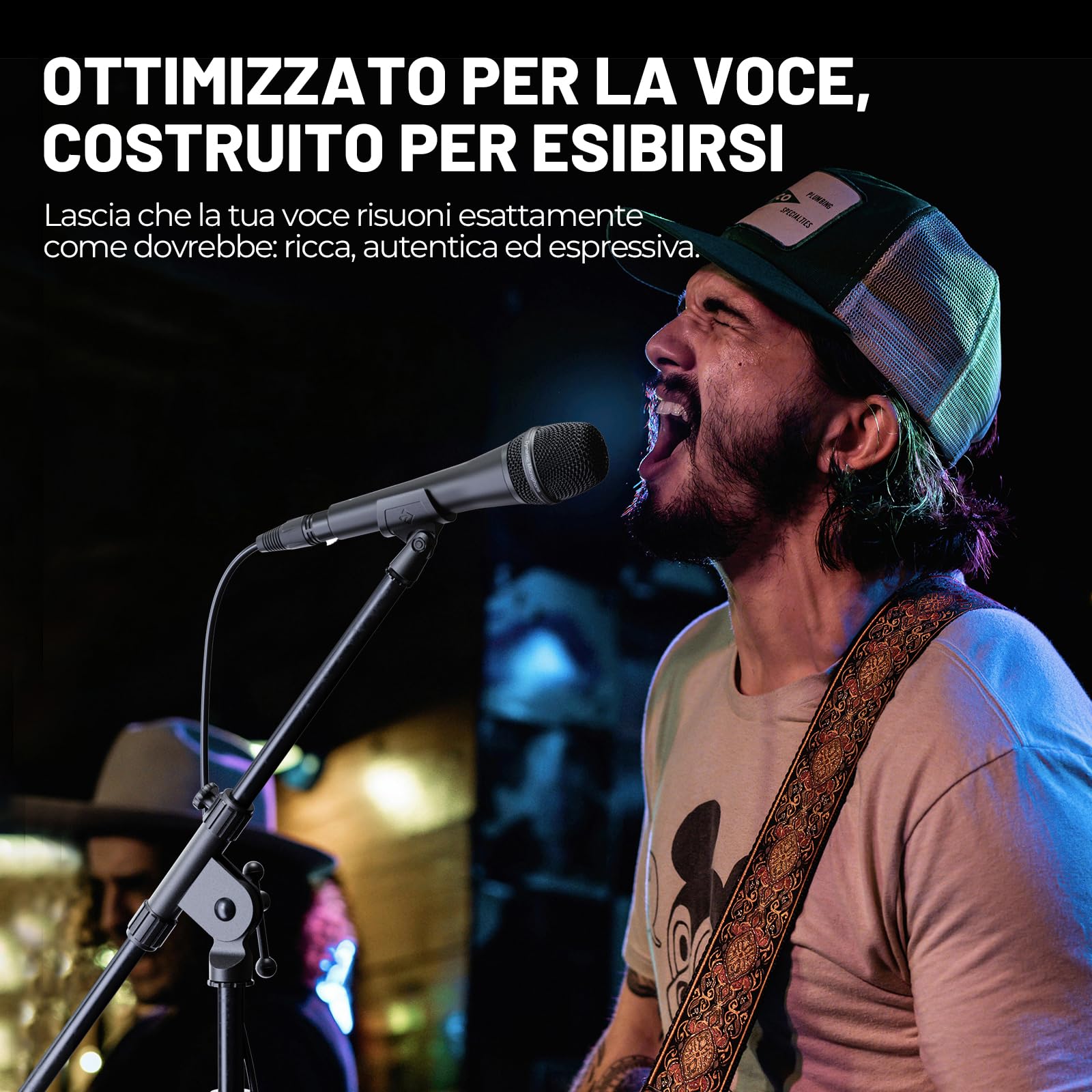 Phenyx Pro Microfono Vocale Dinamico Supercardioide XLR PM-26 | Capsula supercardioide, Microfono palmare dinamico, Cavo XLR 5 m, Clip microfono, Borsa trasporto, Canto, Palco, Karaoke