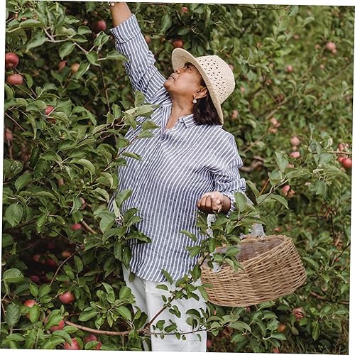 Miniatura 8 de Yardwe 1pc Rattan Flower Basket Rattan Basket Candy Gift Basket Metal Baskets Handheld Basket Seagrass Flower Pot Woven Serving Baskets Wedding